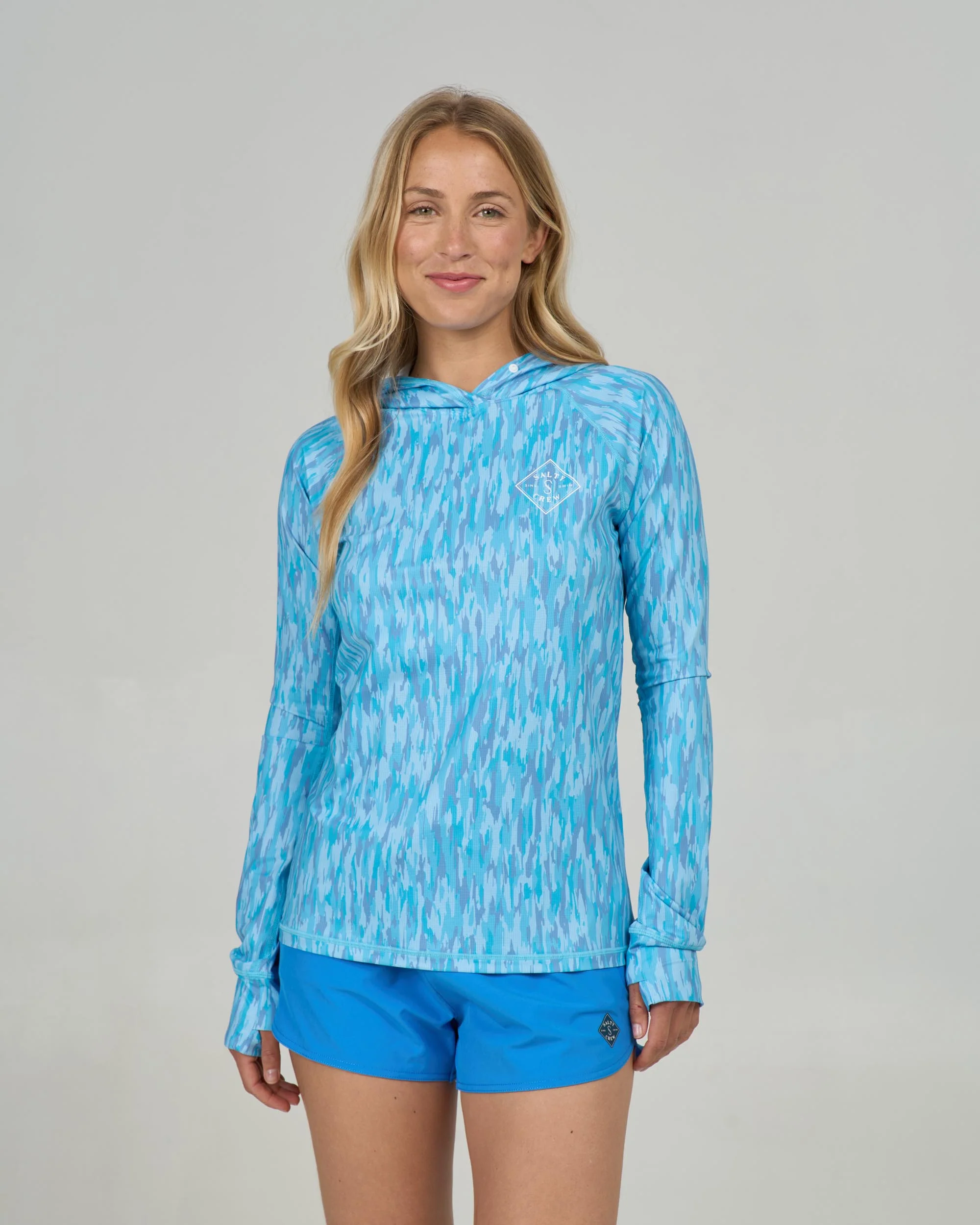 Apex Perforated Sunshirt - Pool Blue