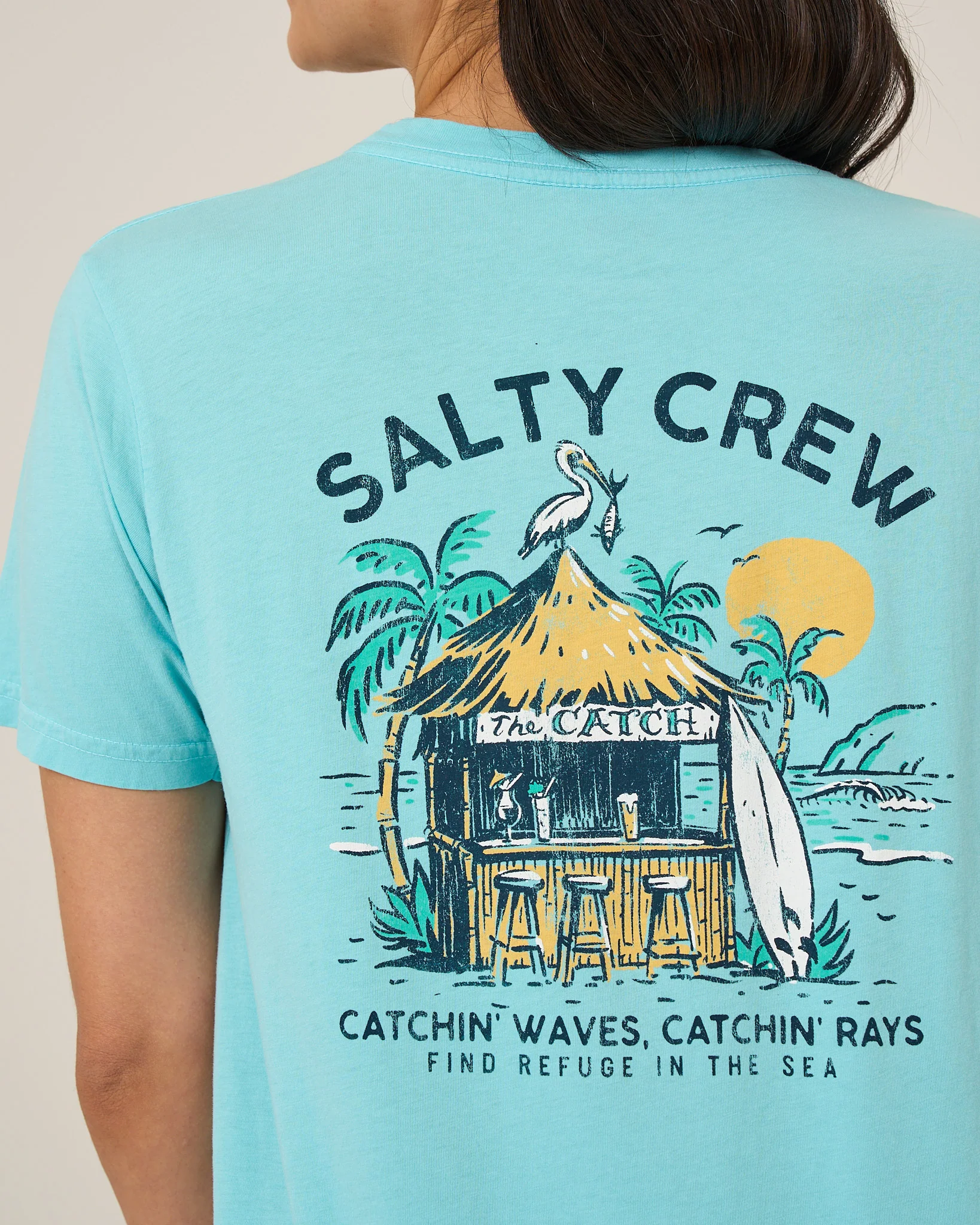 Beach Hut Boyfriend Tee - Aquamarine - Image 4