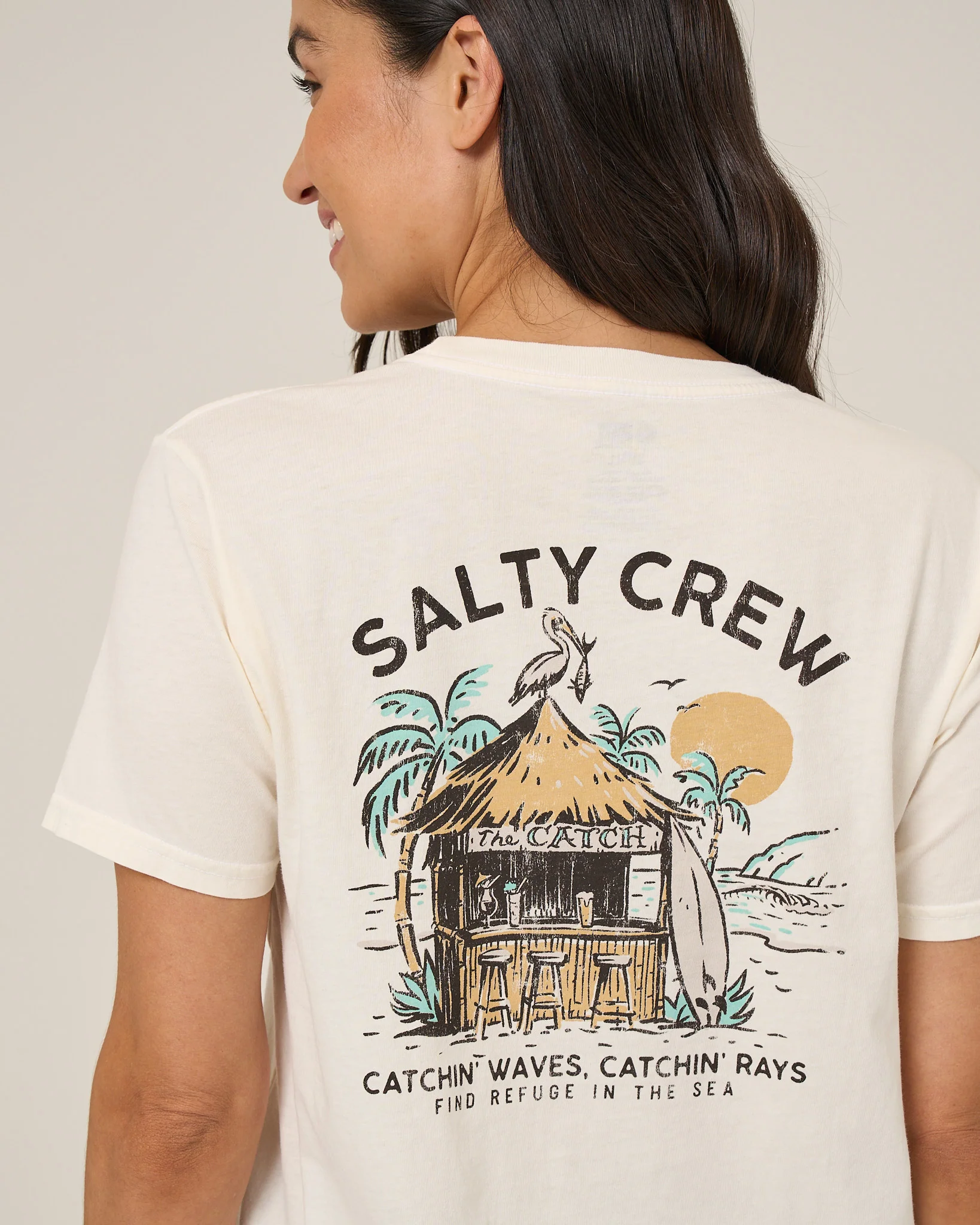 Beach Hut Boyfriend Tee - Off White - Image 4