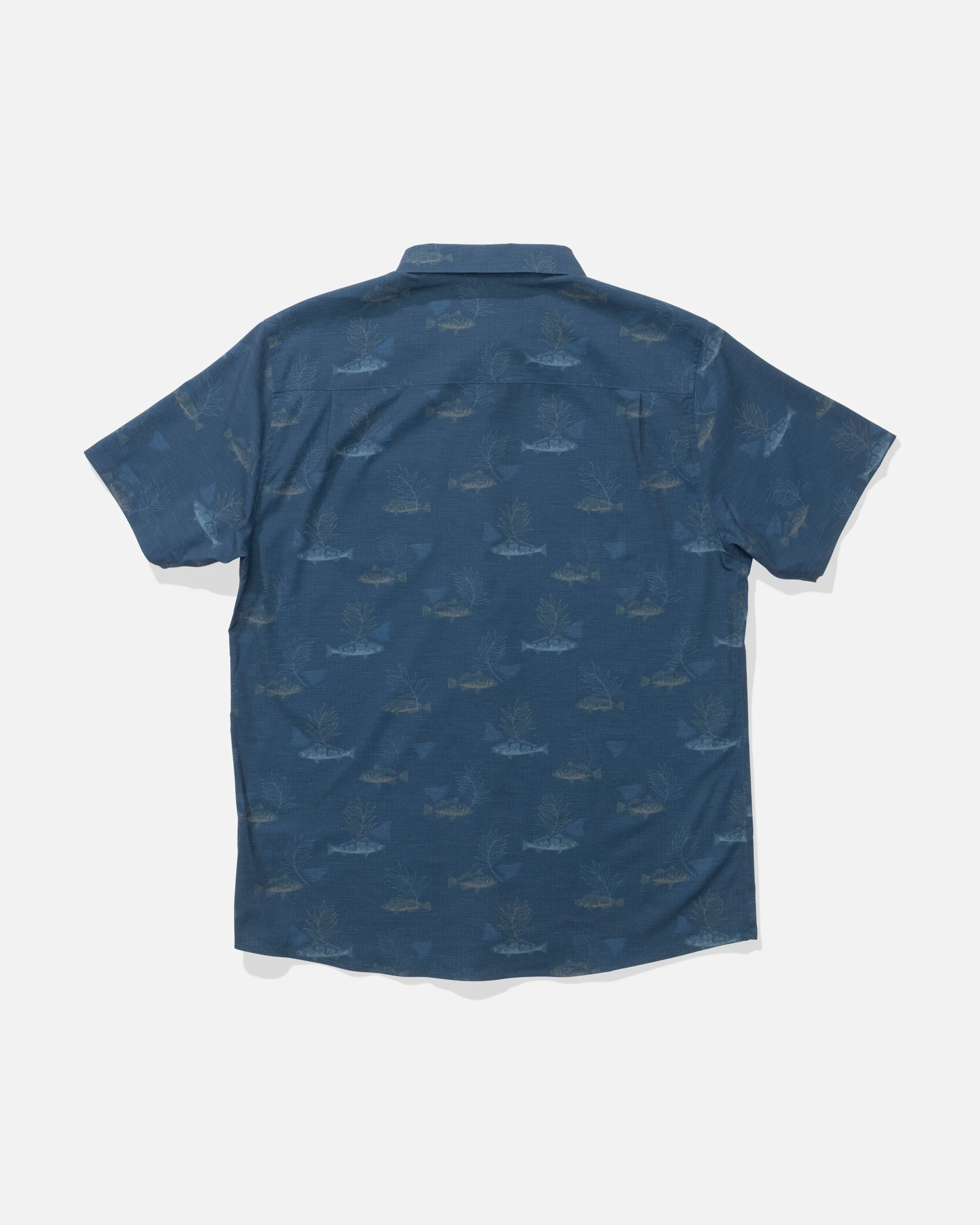 Breezer Perforated Button Up - Navy - Image 2