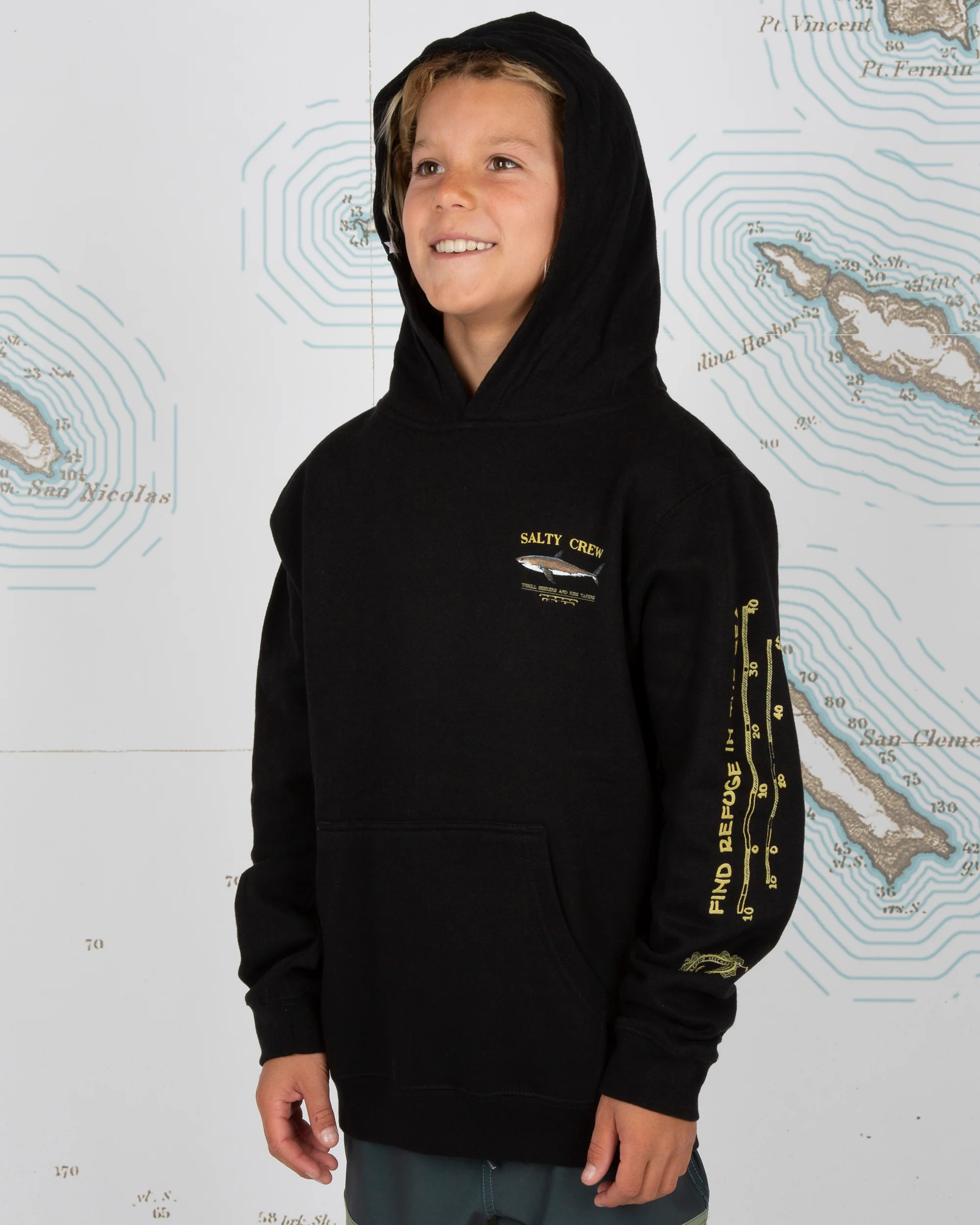 Bruce Boys Black Hood Fleece - Image 5