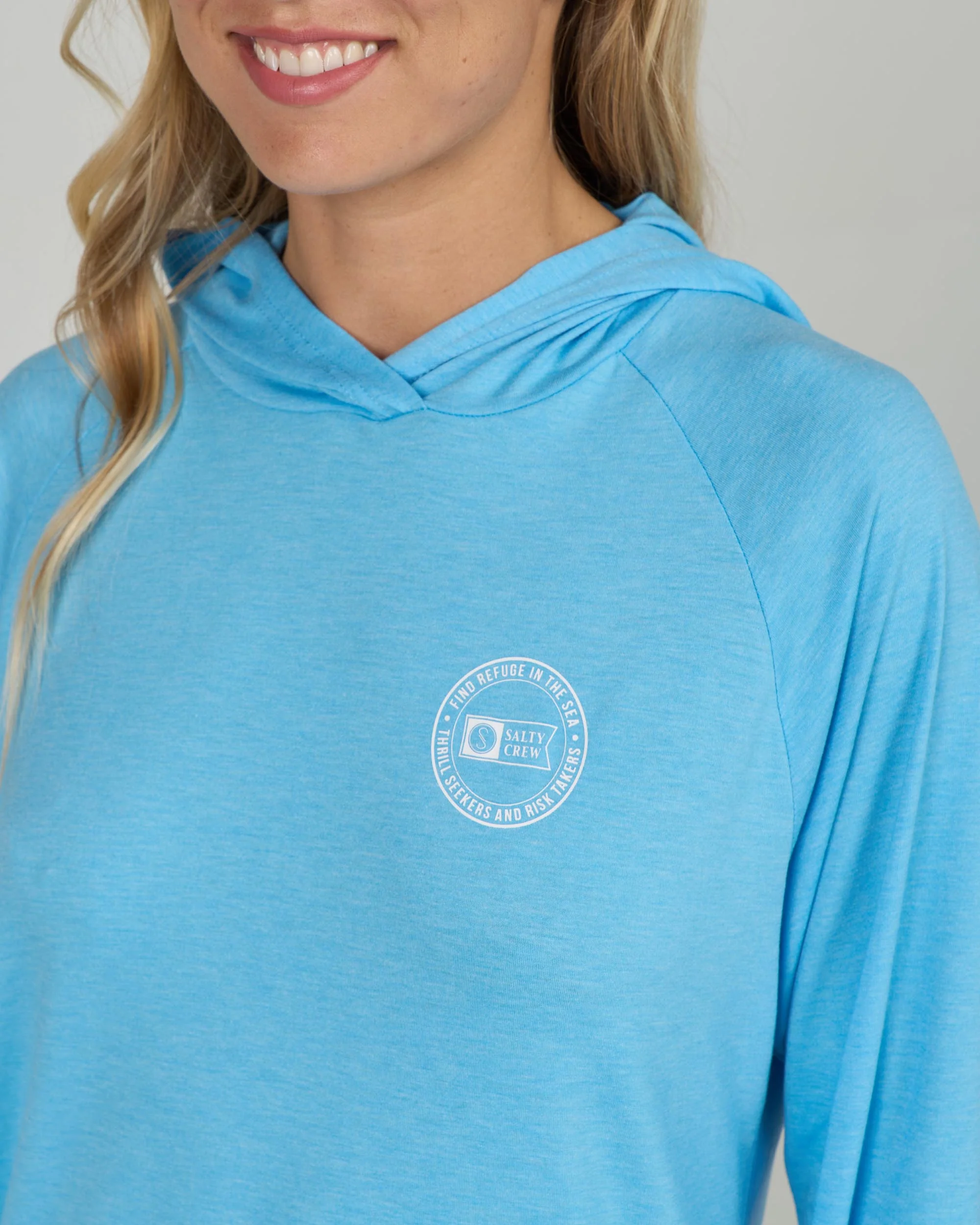 Circled Tech Hoody - Pool Blue - Image 3