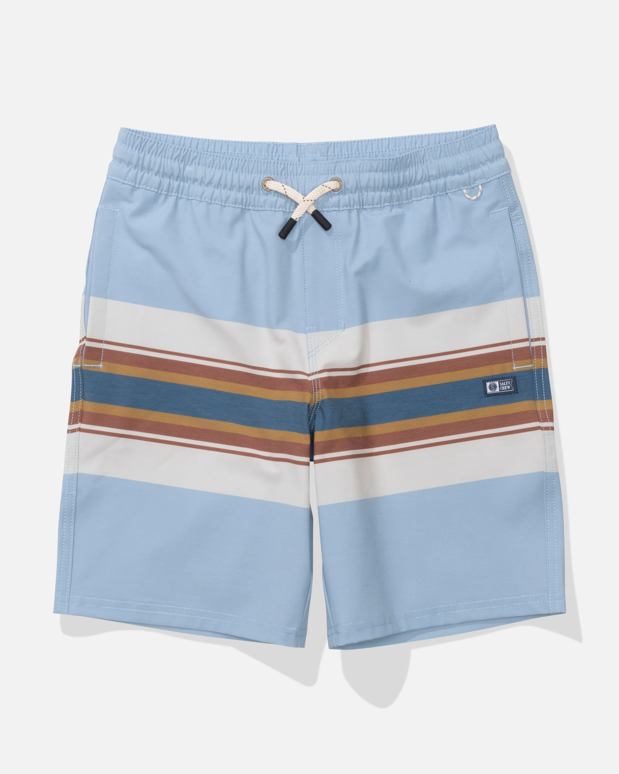 Crew 16" Boys Stripe Volley - Coast Blue