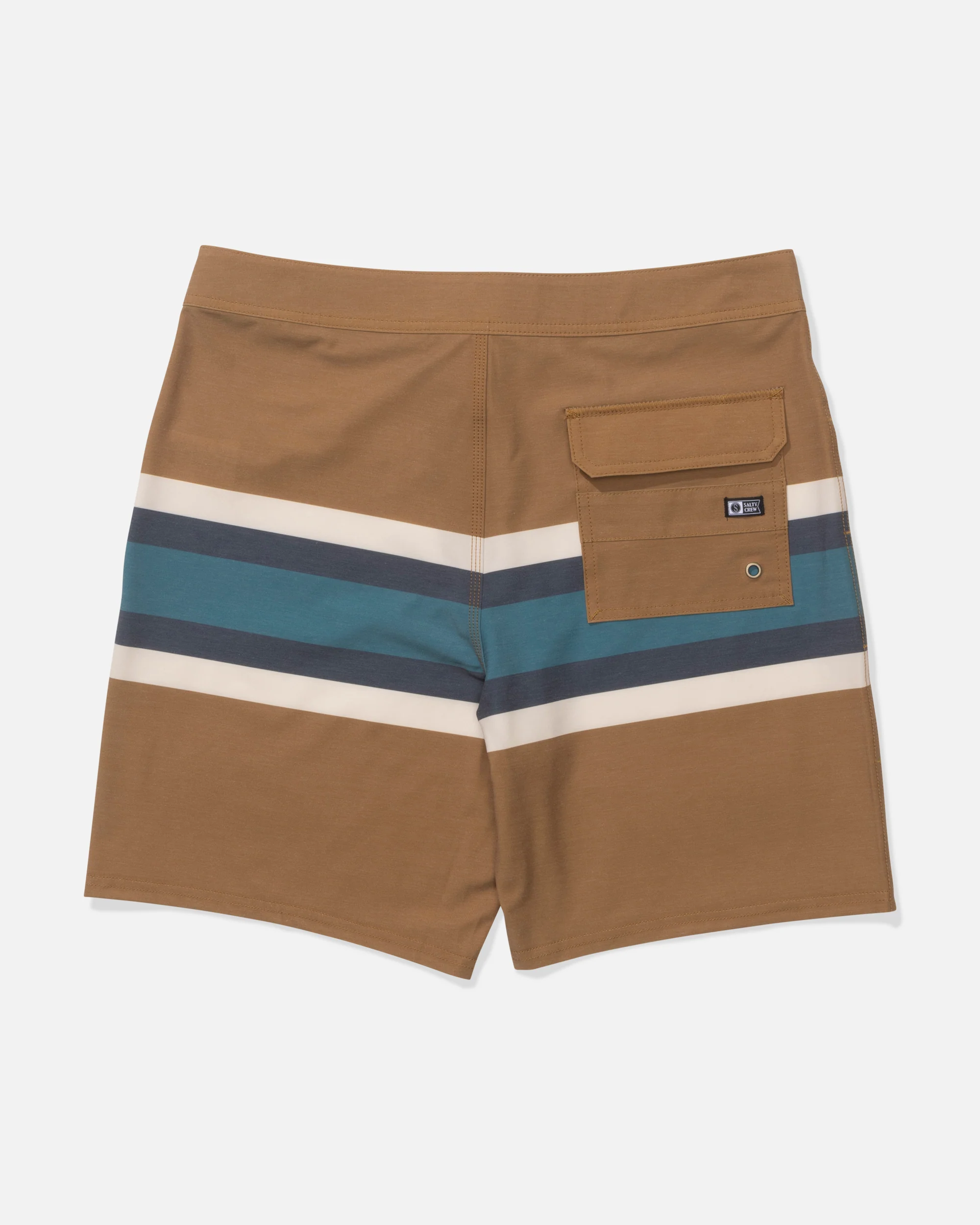 Crew 19" Stripe Boardshort - Bronze Brown - Image 2