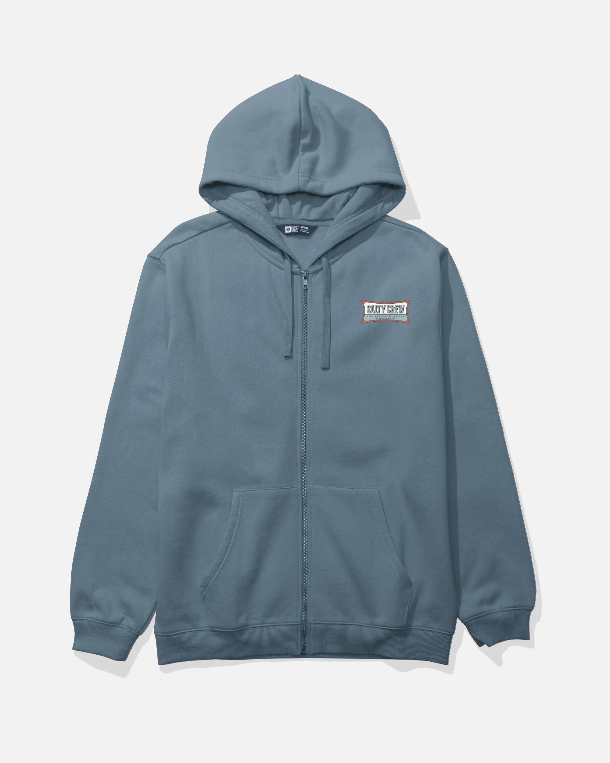 Essential Zip Fleece Hoodie - Slate - Image 2