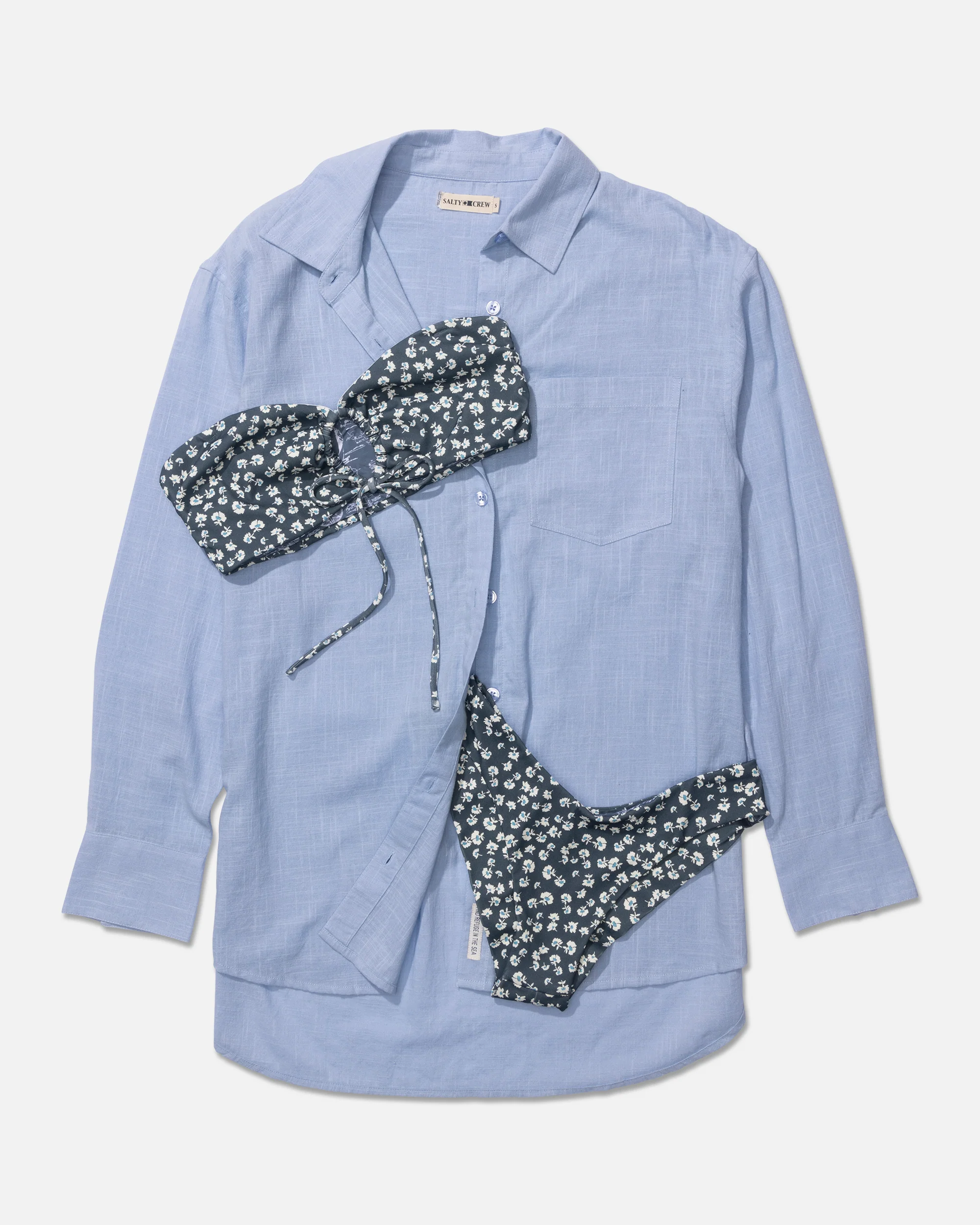 Falling Floral Bandeau Top - Fin Blue - Image 6