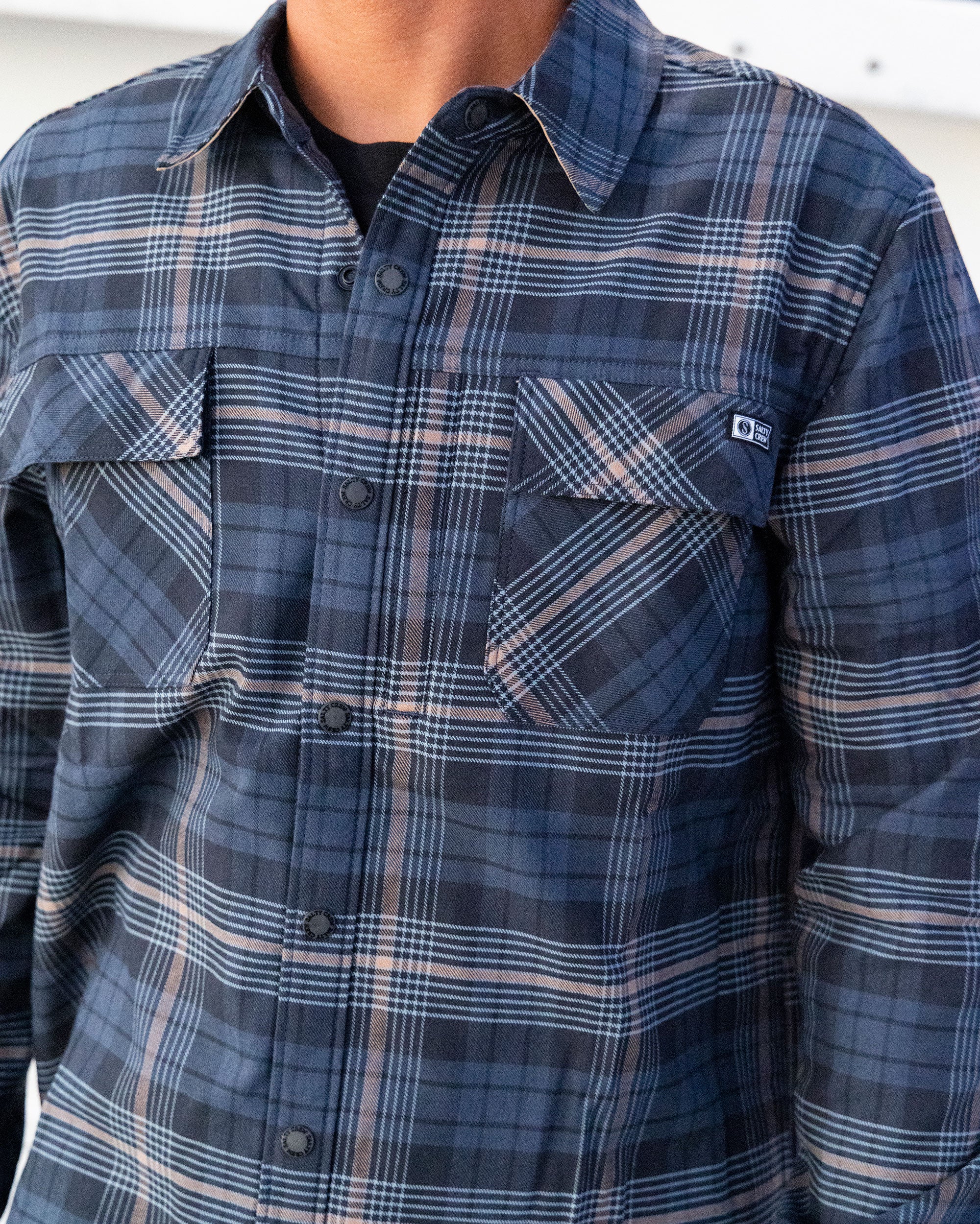 Fathom Tech Flannel - Navy Khaki - Image 4