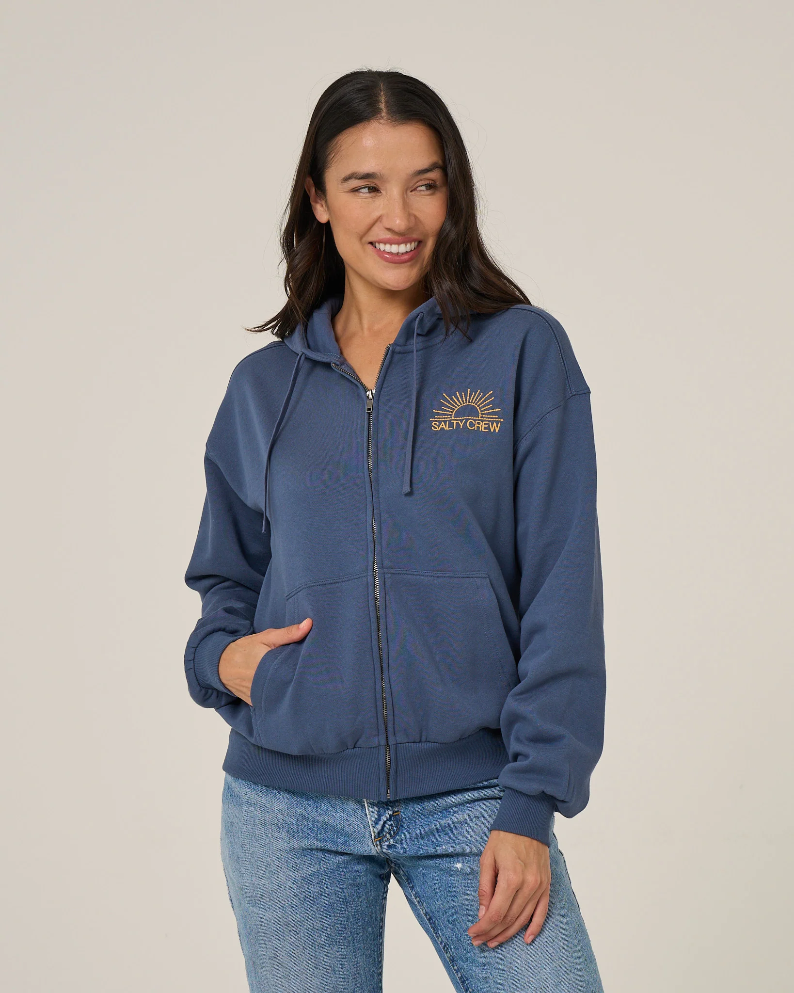 First Place Hooded Zip - Vintage Indigo