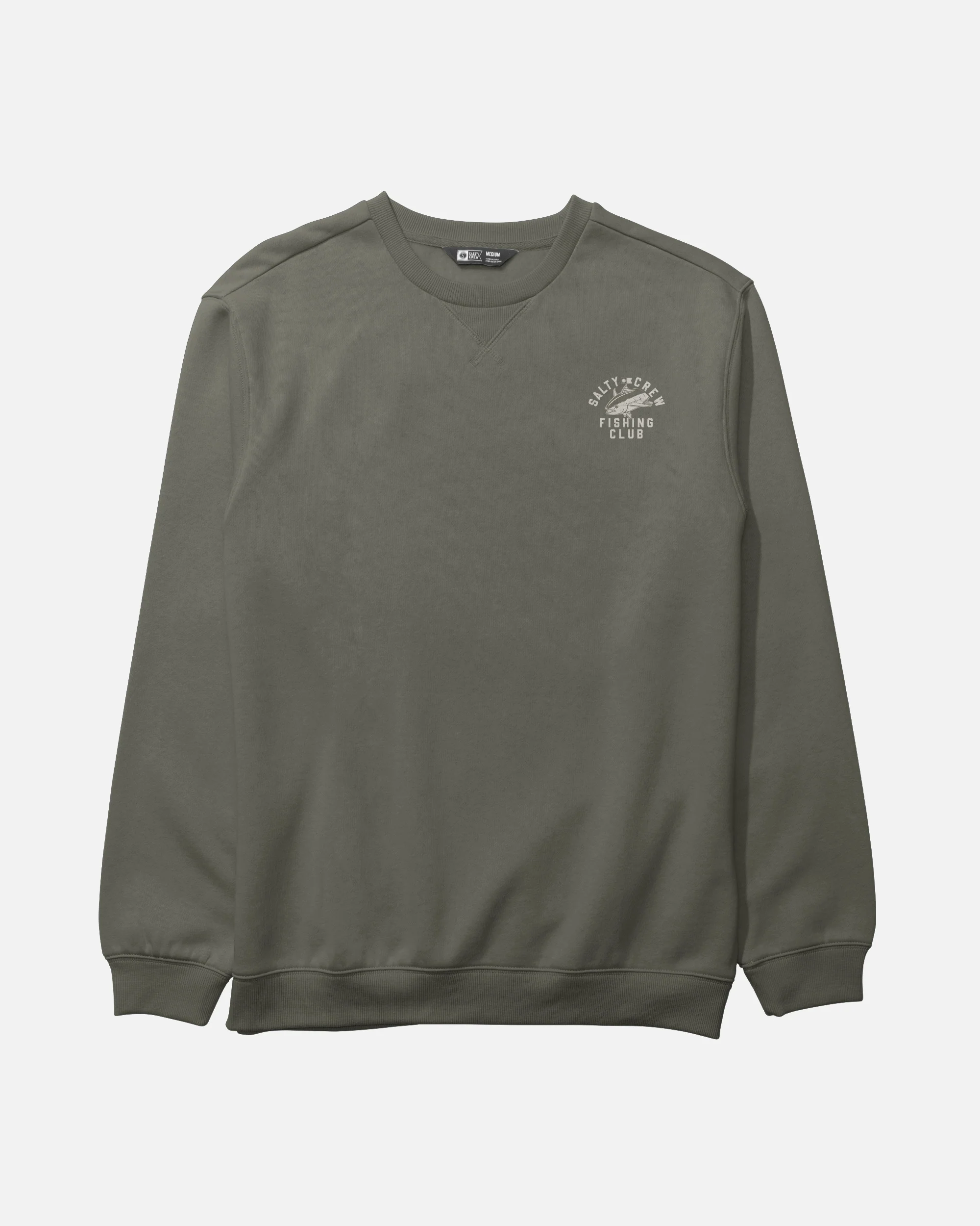 Fishing Club Crew Fleece - Dusty Olive - Image 2