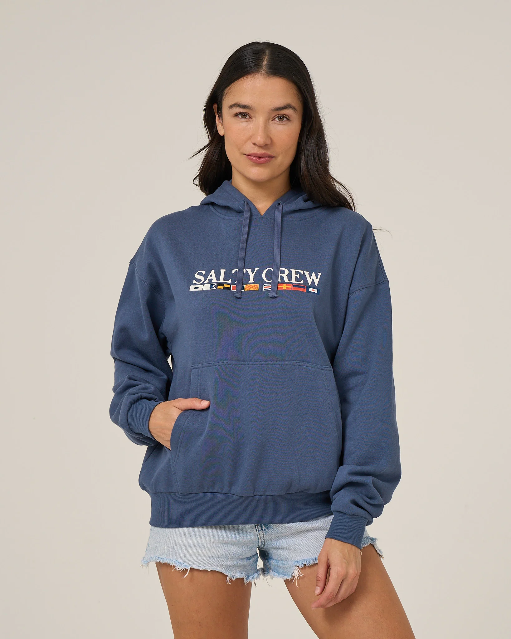 Flag Hoodie - Vintage Indigo