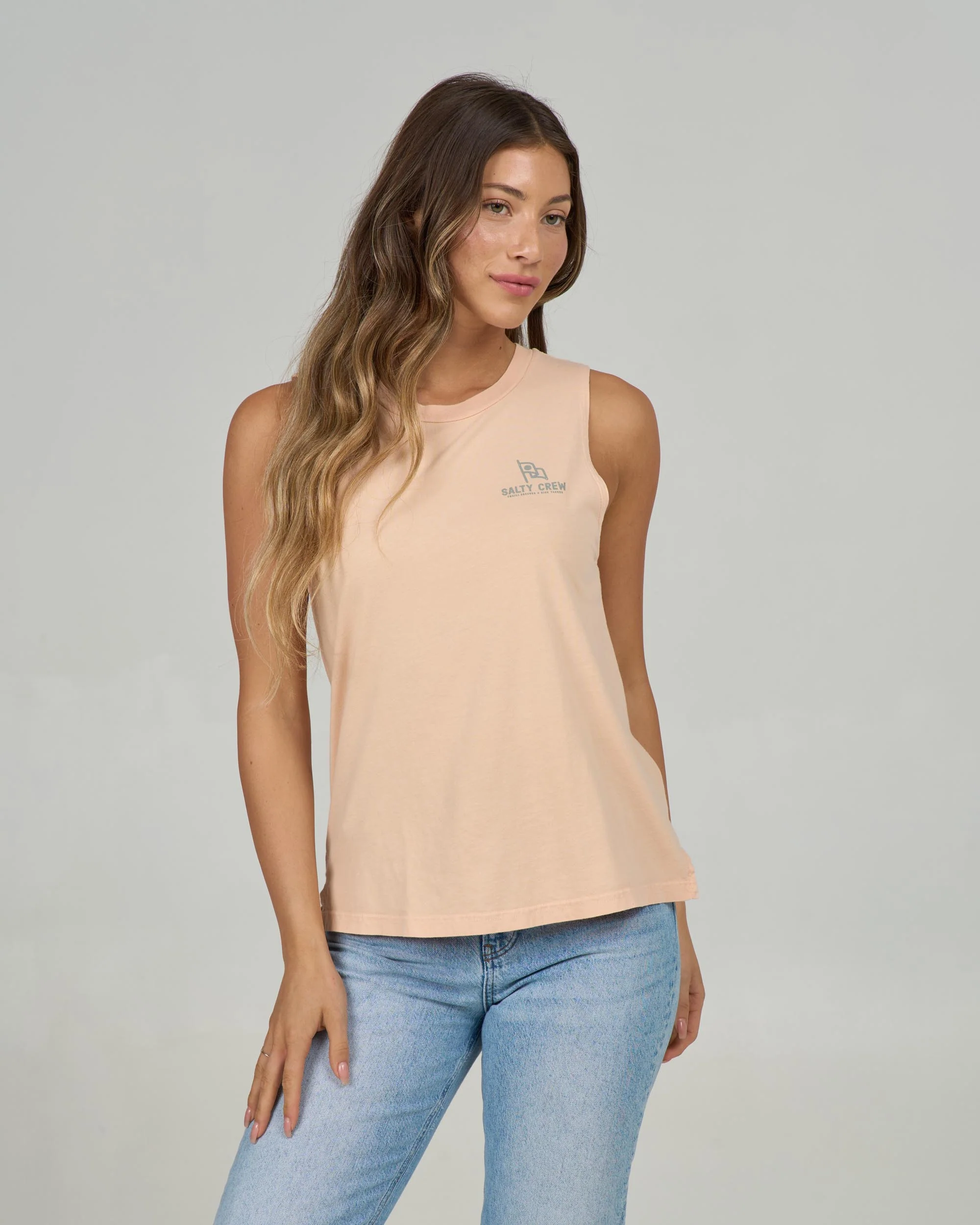Flying High Muscle Tank - Apricot - Image 2