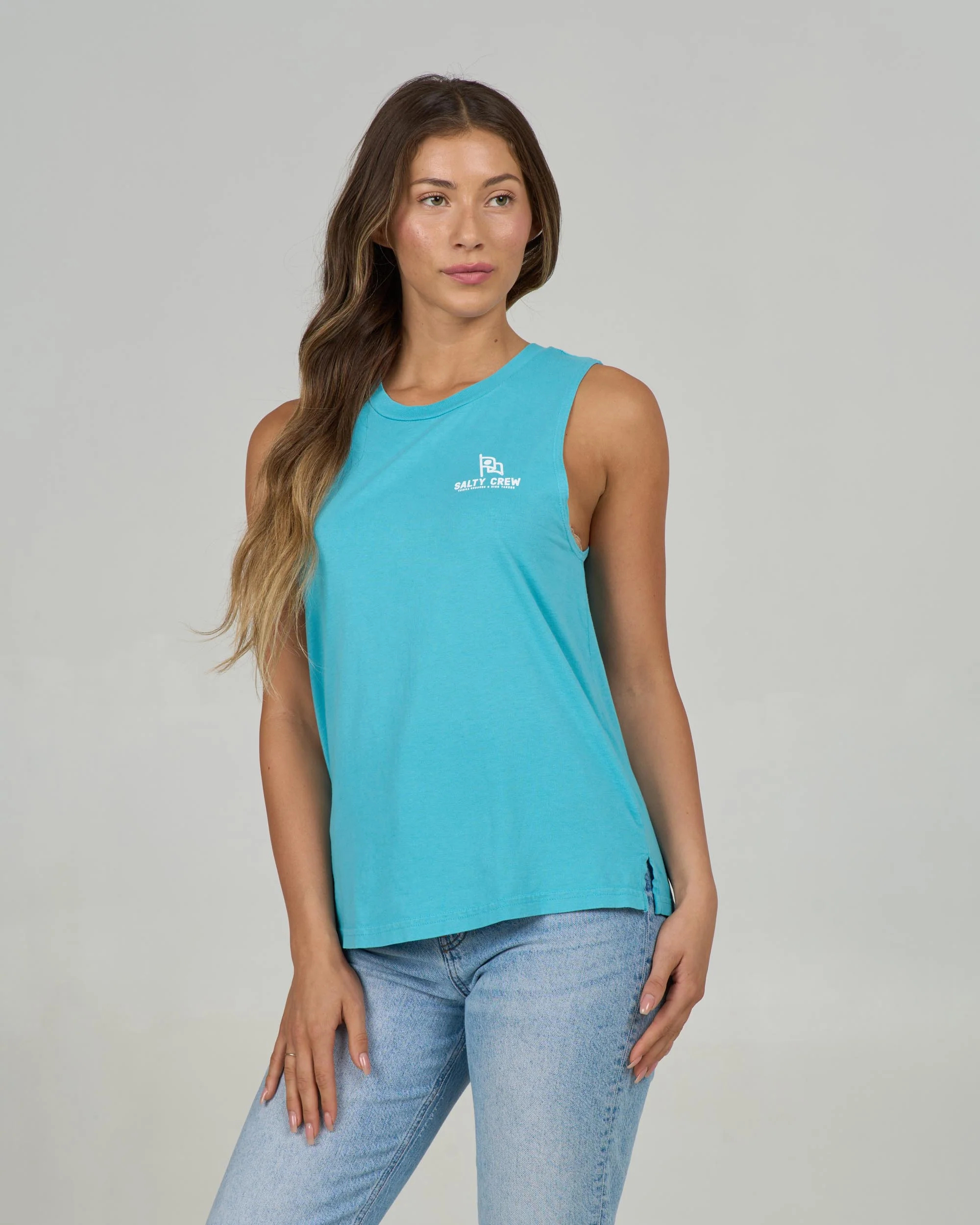 Flying High Muscle Tank - Turquoise - Image 2