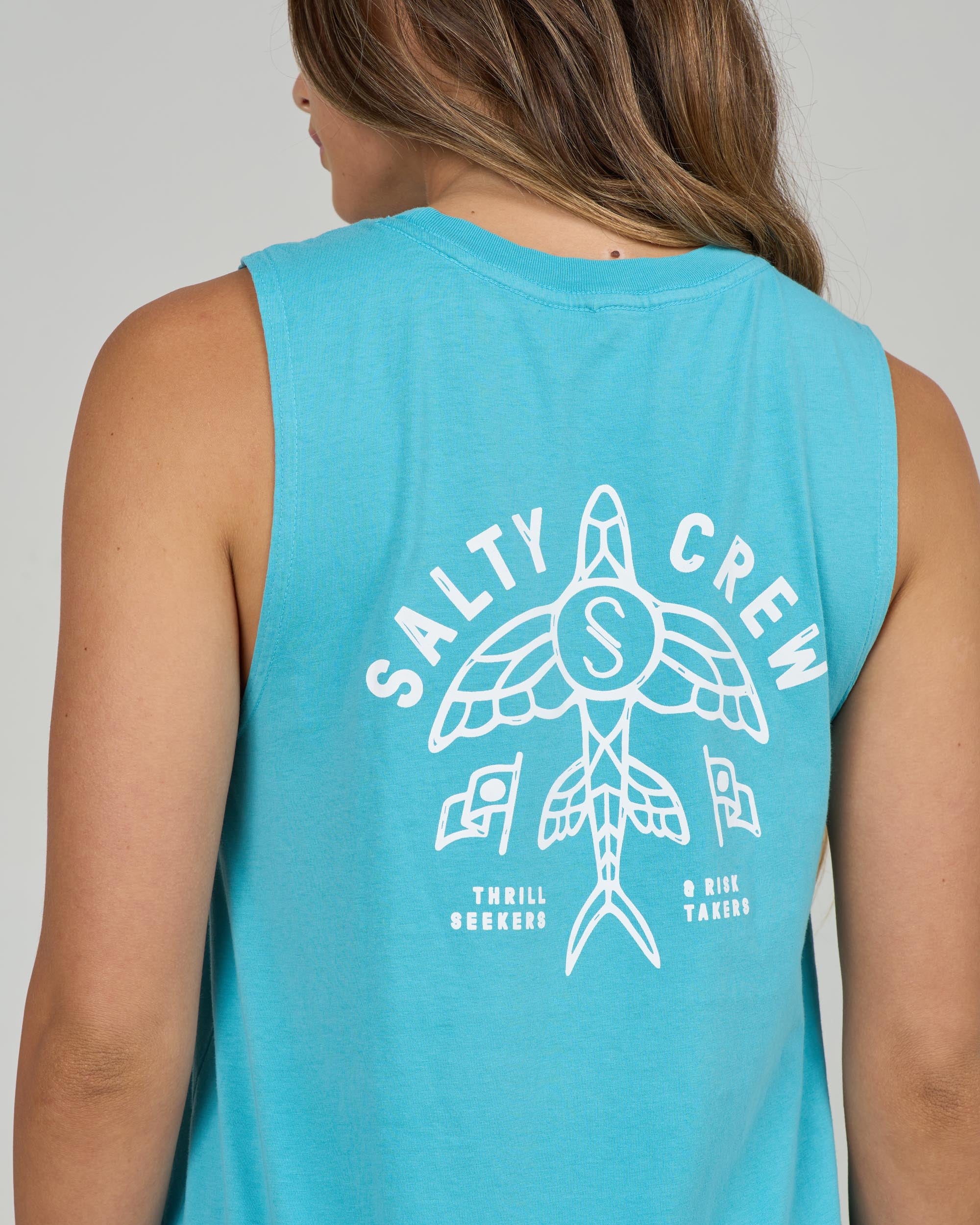 Flying High Muscle Tank - Turquoise - Image 3