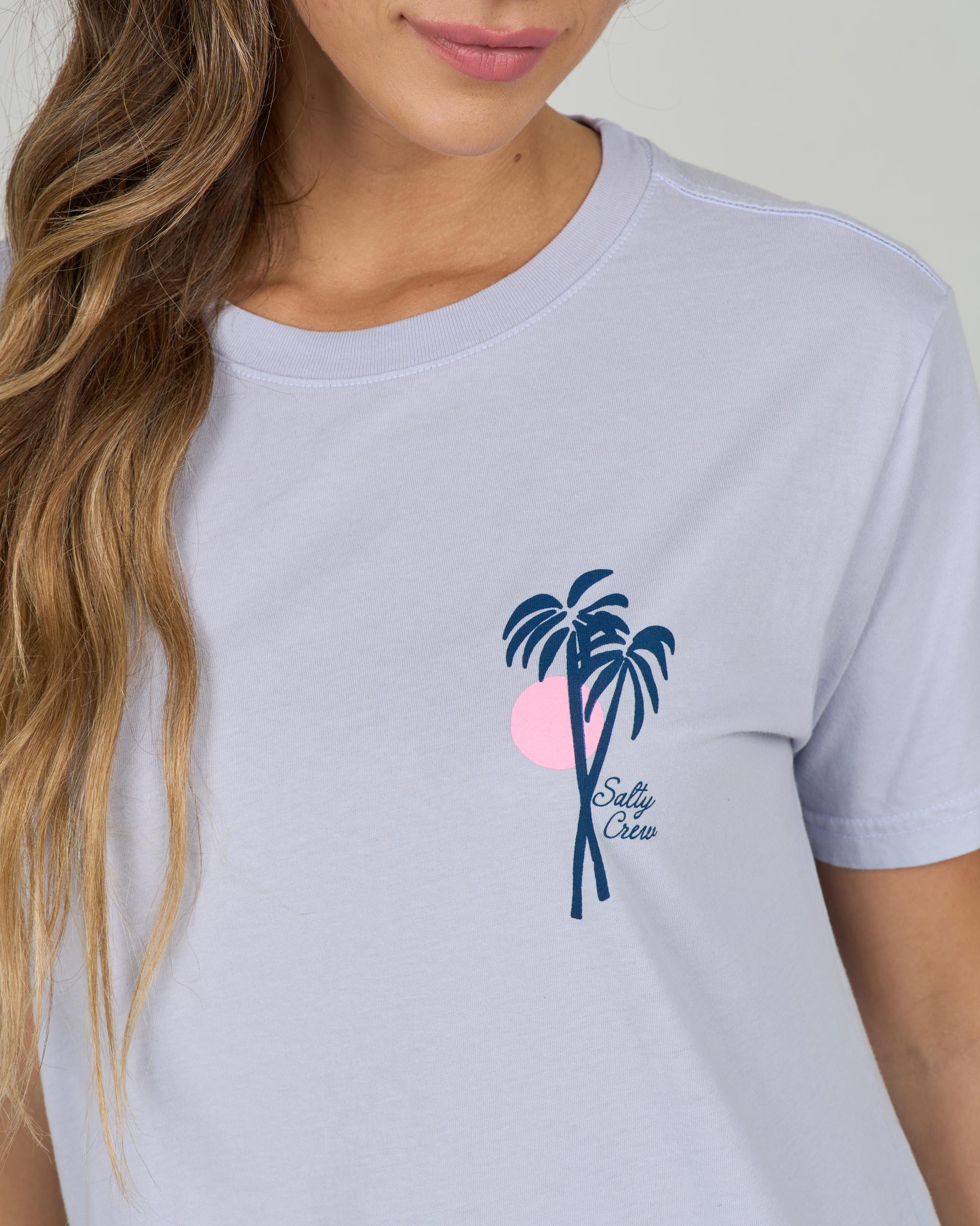 Geo Palm Boyfriend Tee - Fog - Image 4
