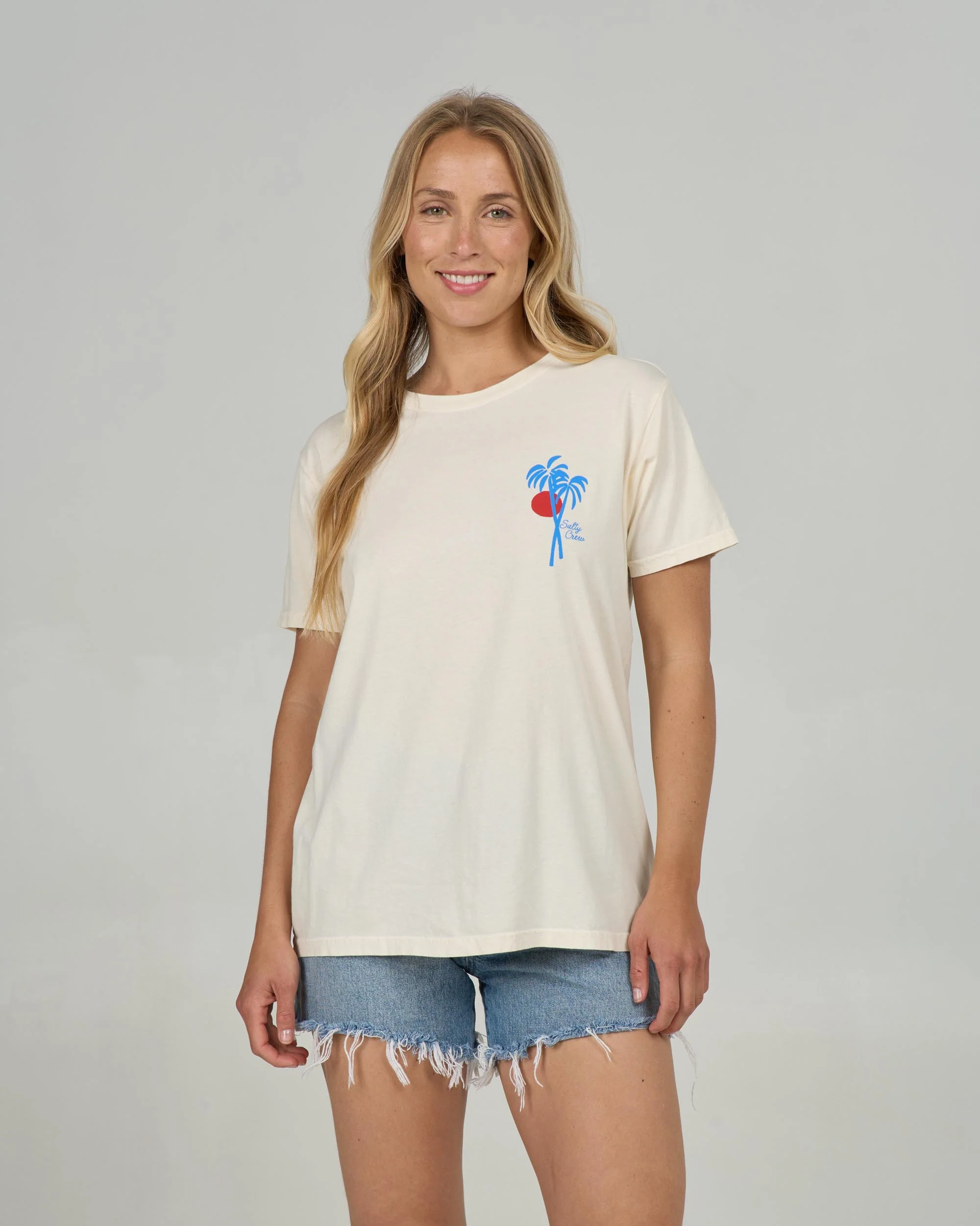Geo Palm Boyfriend Tee - Off White - Image 2