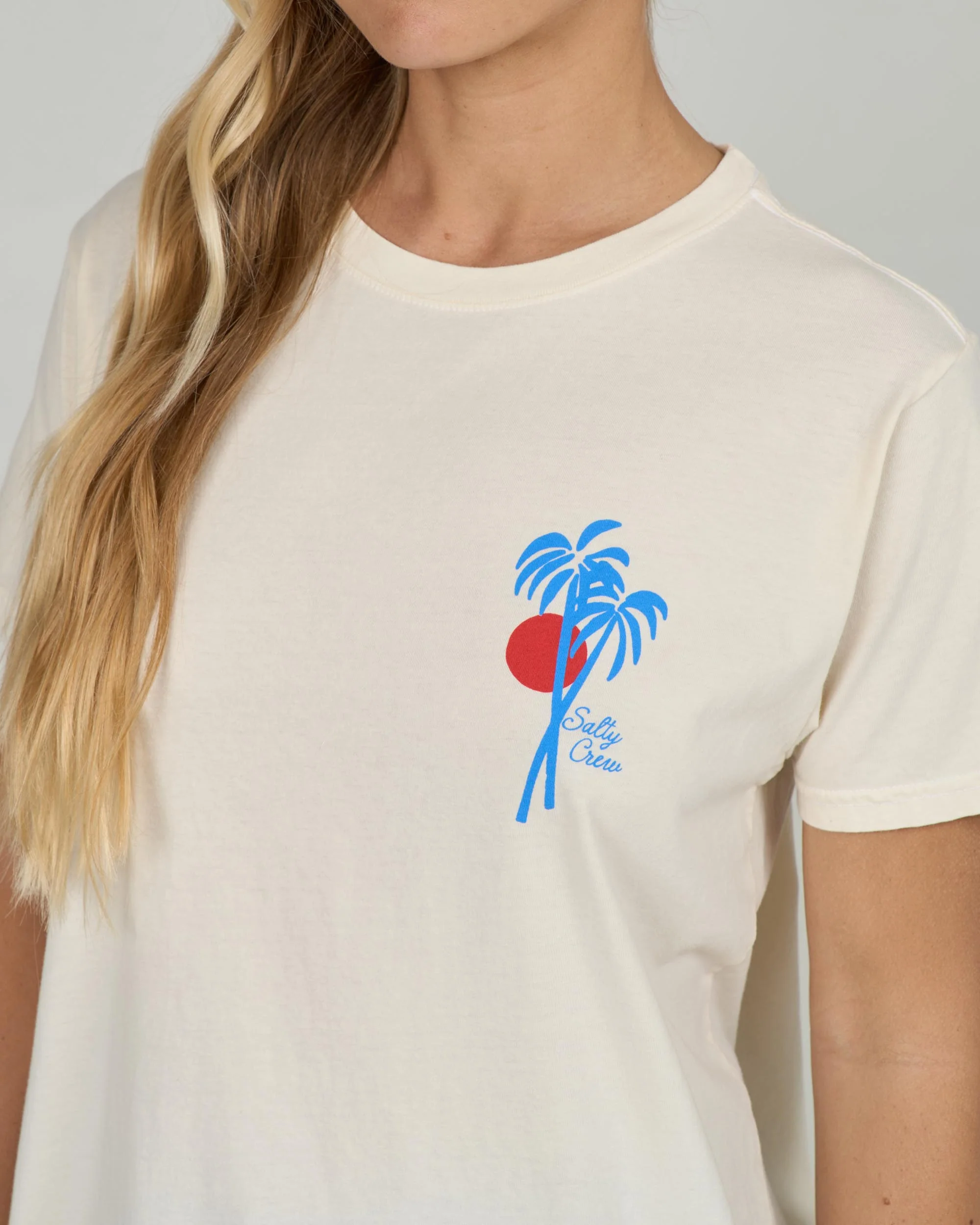 Geo Palm Boyfriend Tee - Off White - Image 4