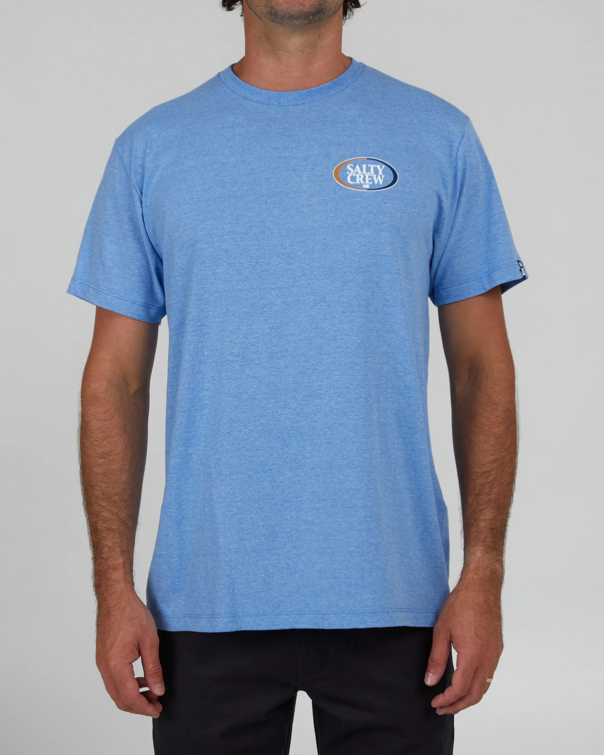 Half N Half Classic Tee - Light Blue Heather - Image 2
