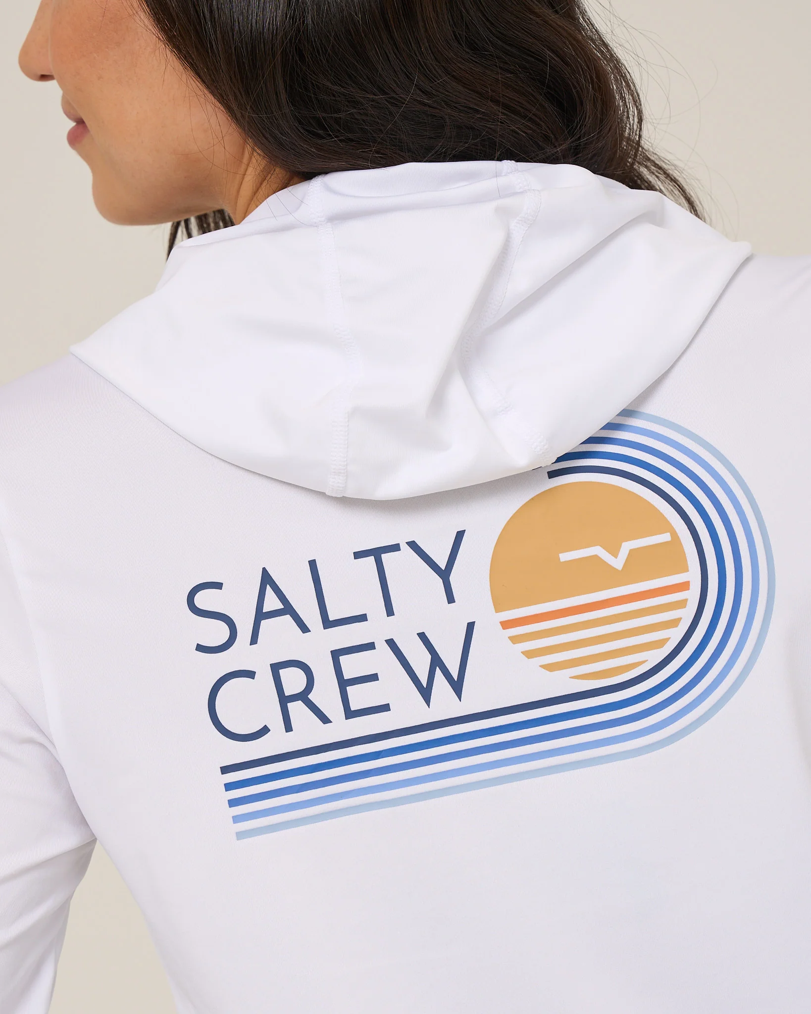 Ombre Wave Hood Sunshirt - White - Image 4