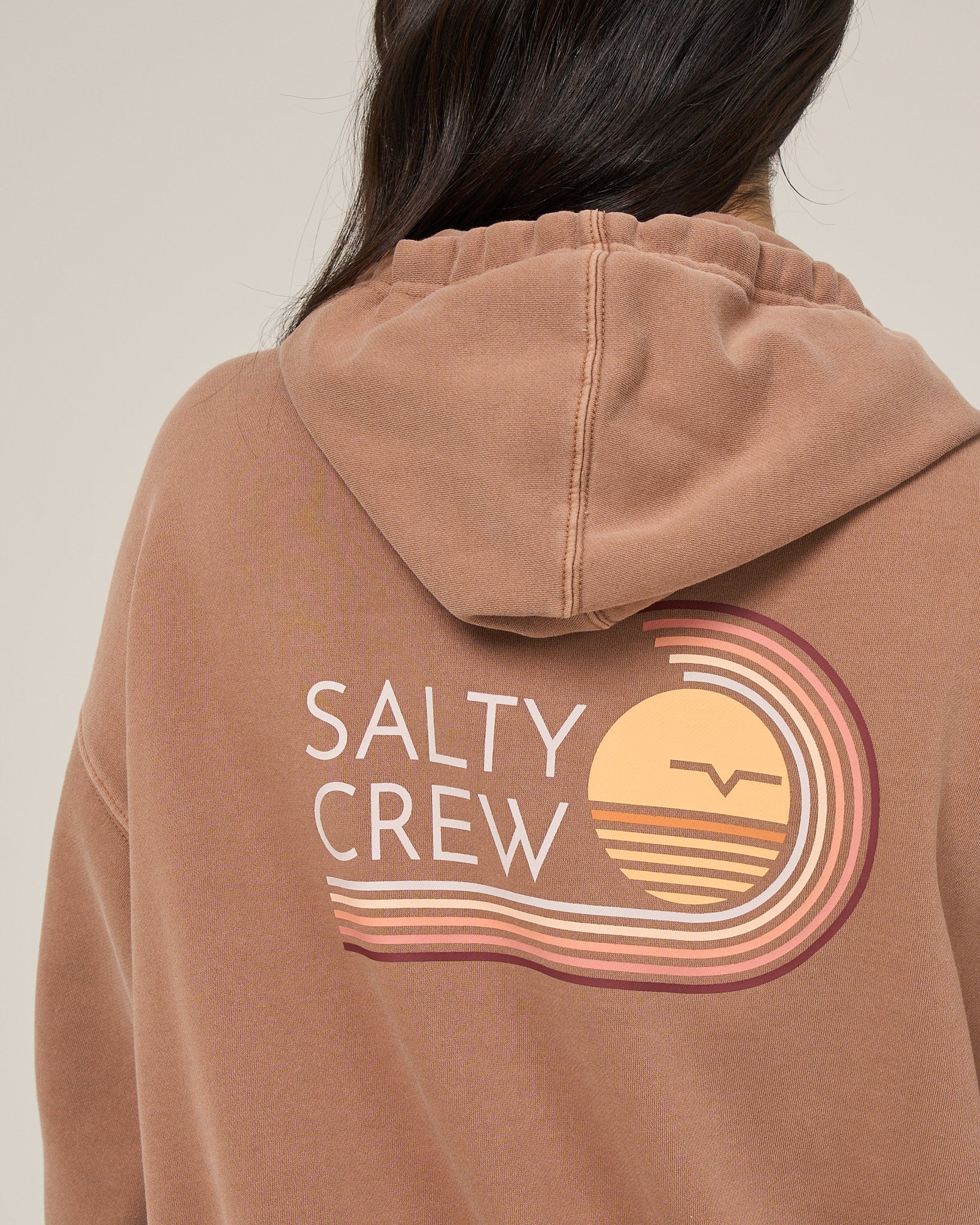 Ombre Wave Hooded Zip - Mocha - Image 4