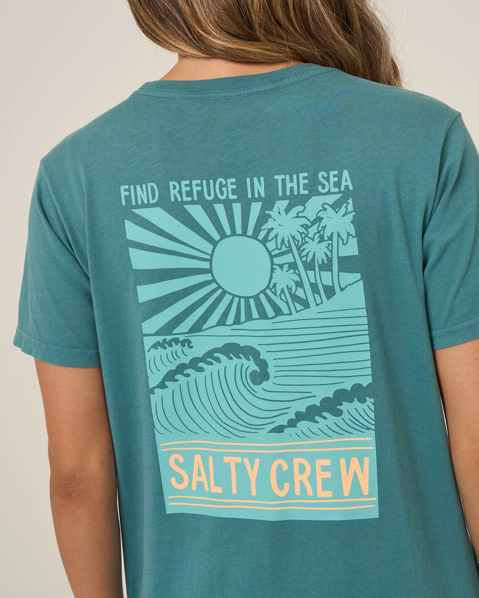 Rise And Smile Boyfriend Tee - Teal - Image 4