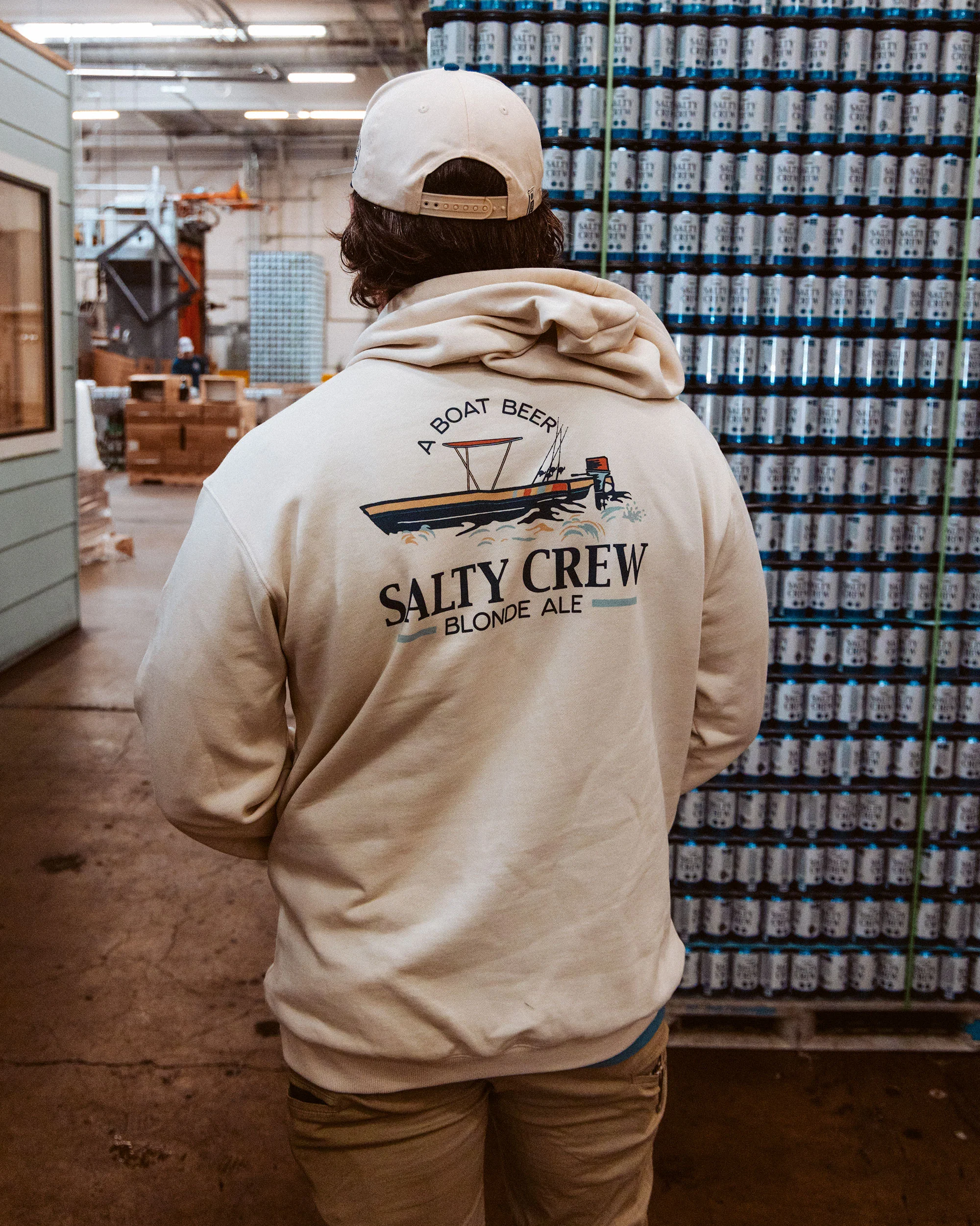 Salty Brew Fleece Hoodie - Bone - Image 4