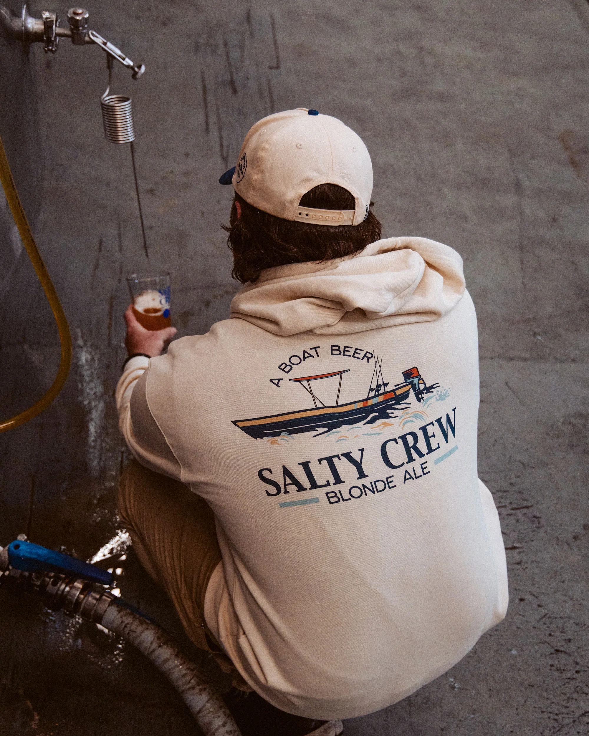 Salty Brew Fleece Hoodie - Bone - Image 5