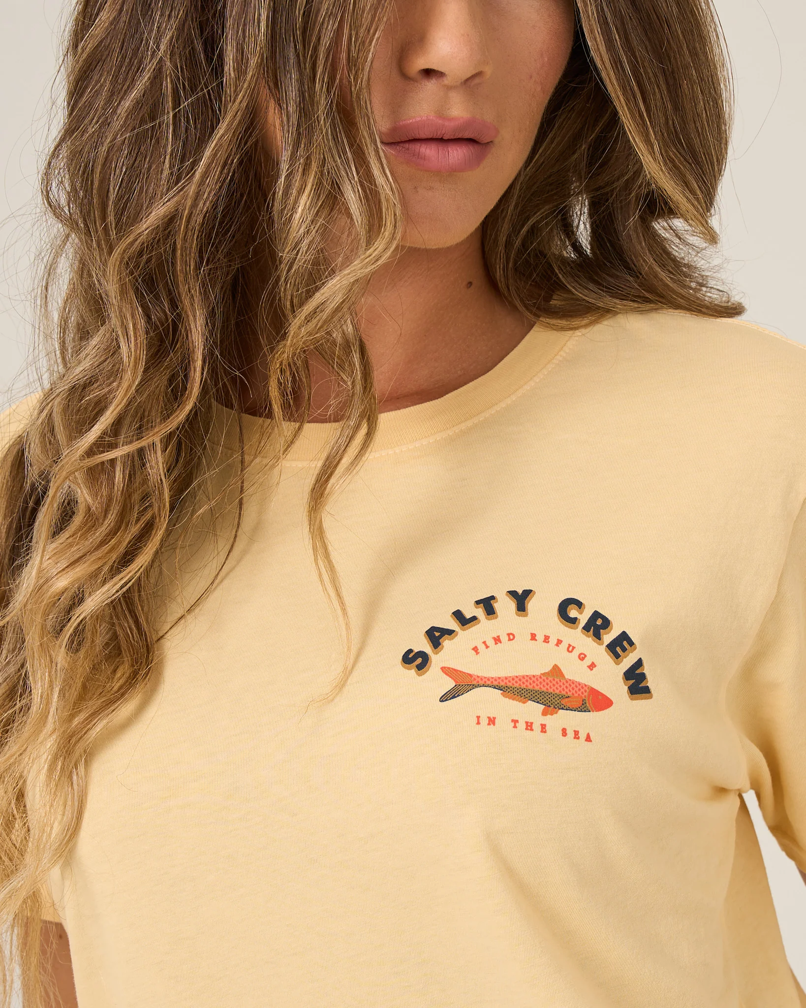 Salty Sardine Boyfriend Tee - Custard - Image 3