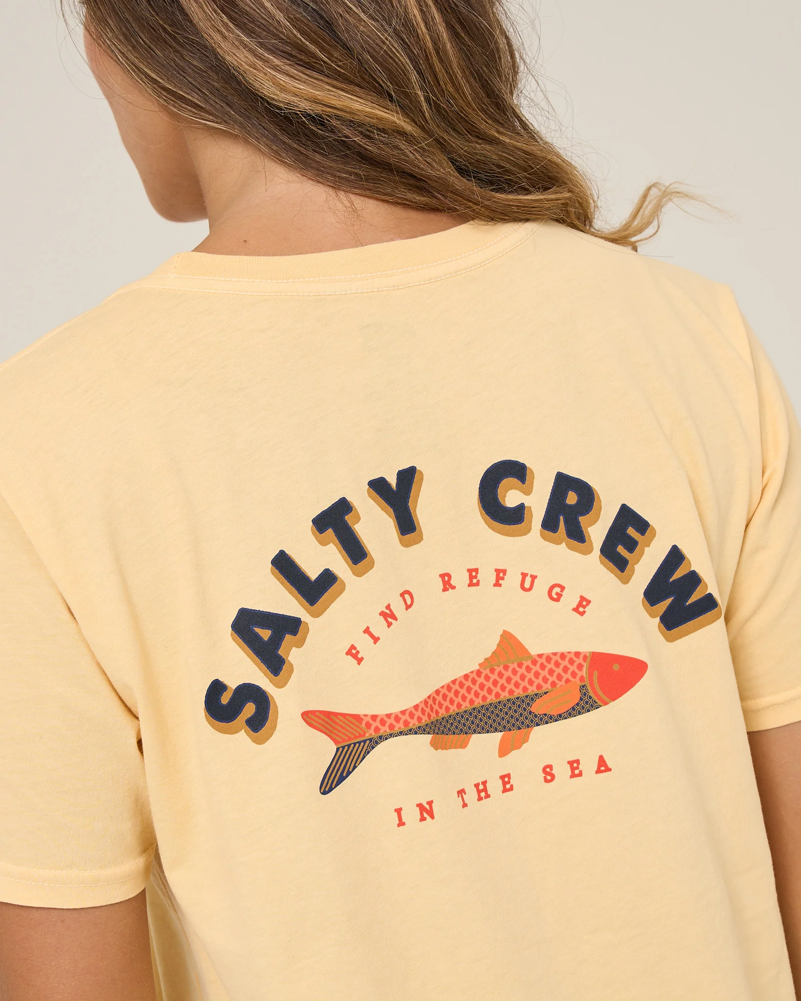 Salty Sardine Boyfriend Tee - Custard - Image 4