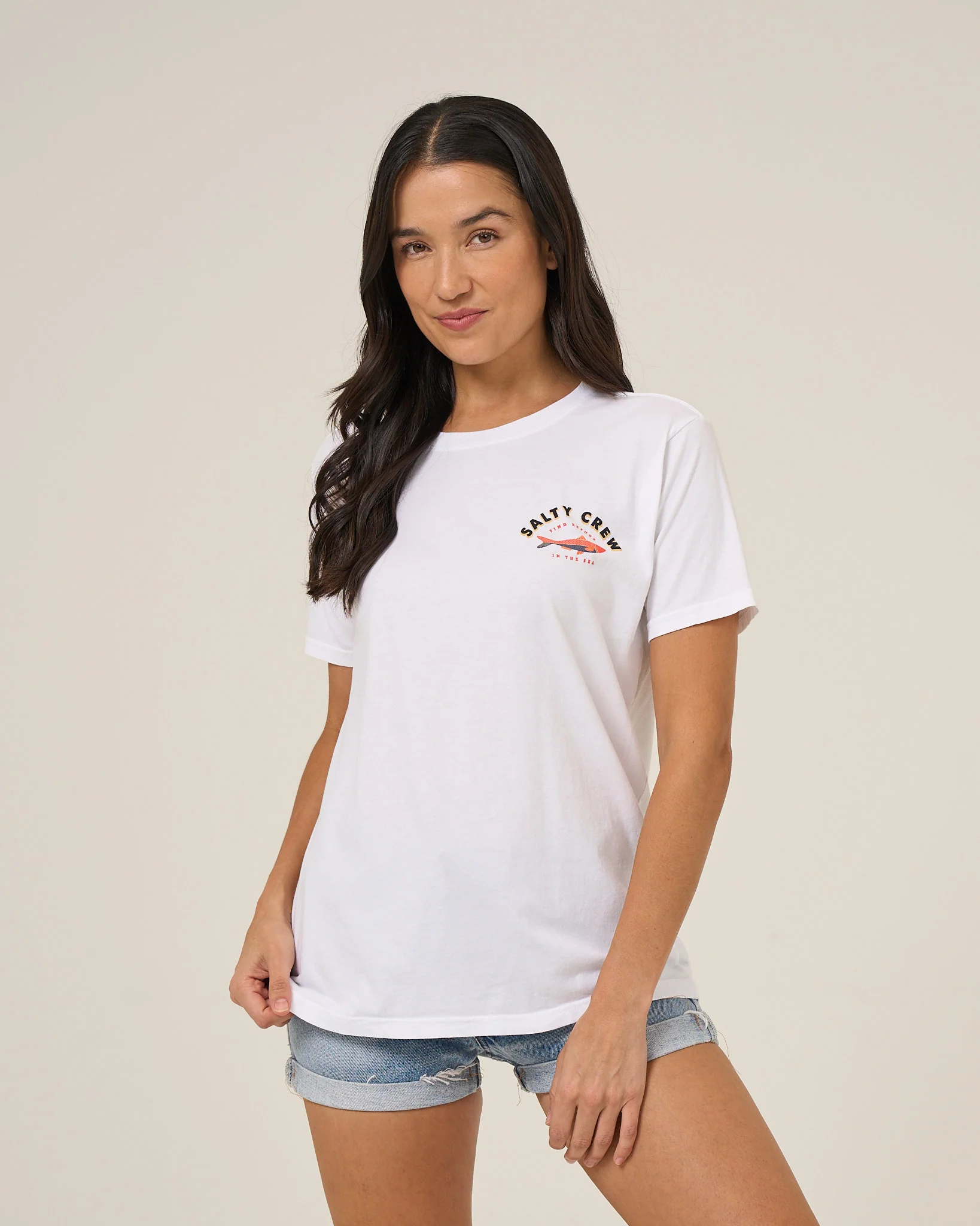 Salty Sardine Boyfriend Tee - White - Image 2