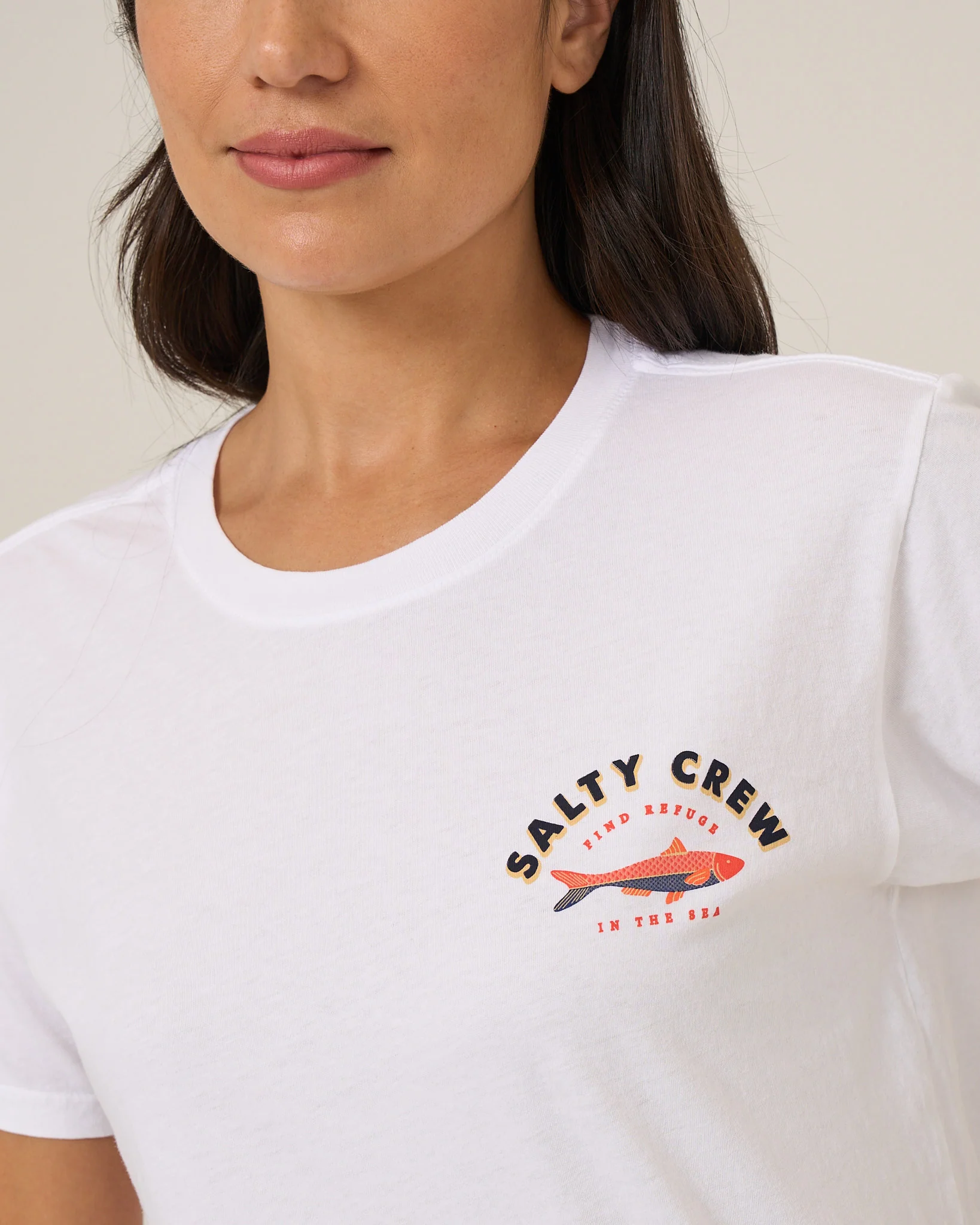 Salty Sardine Boyfriend Tee - White - Image 3