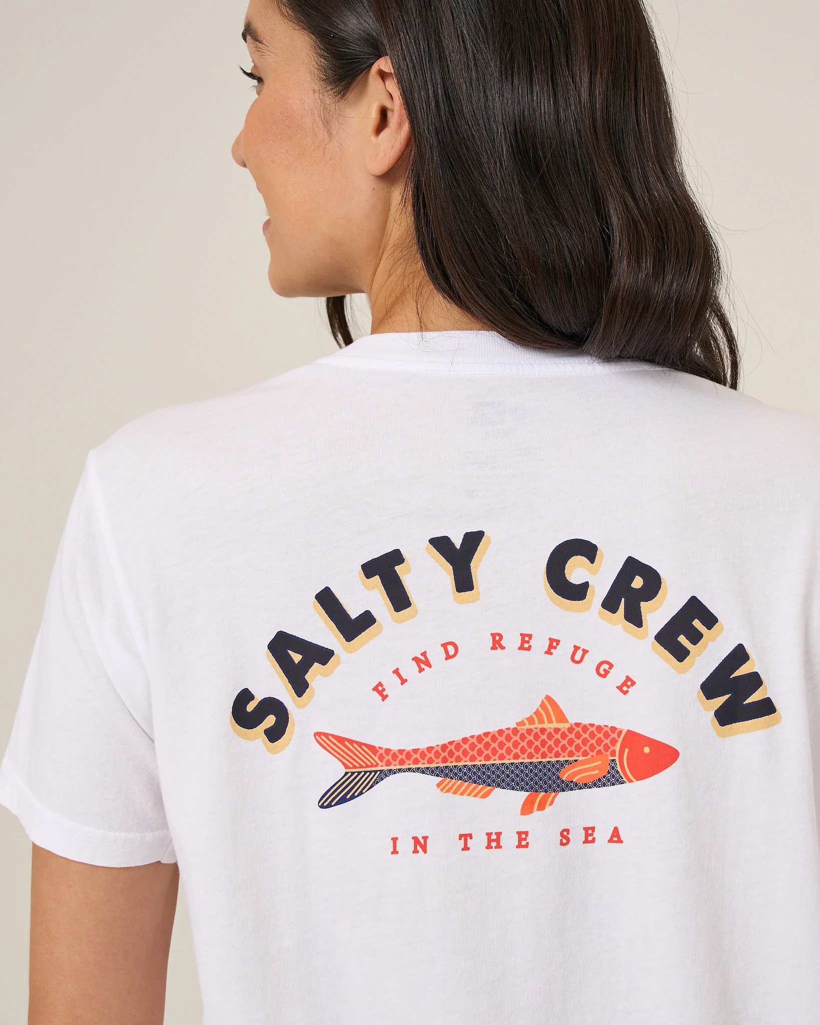 Salty Sardine Boyfriend Tee - White - Image 4