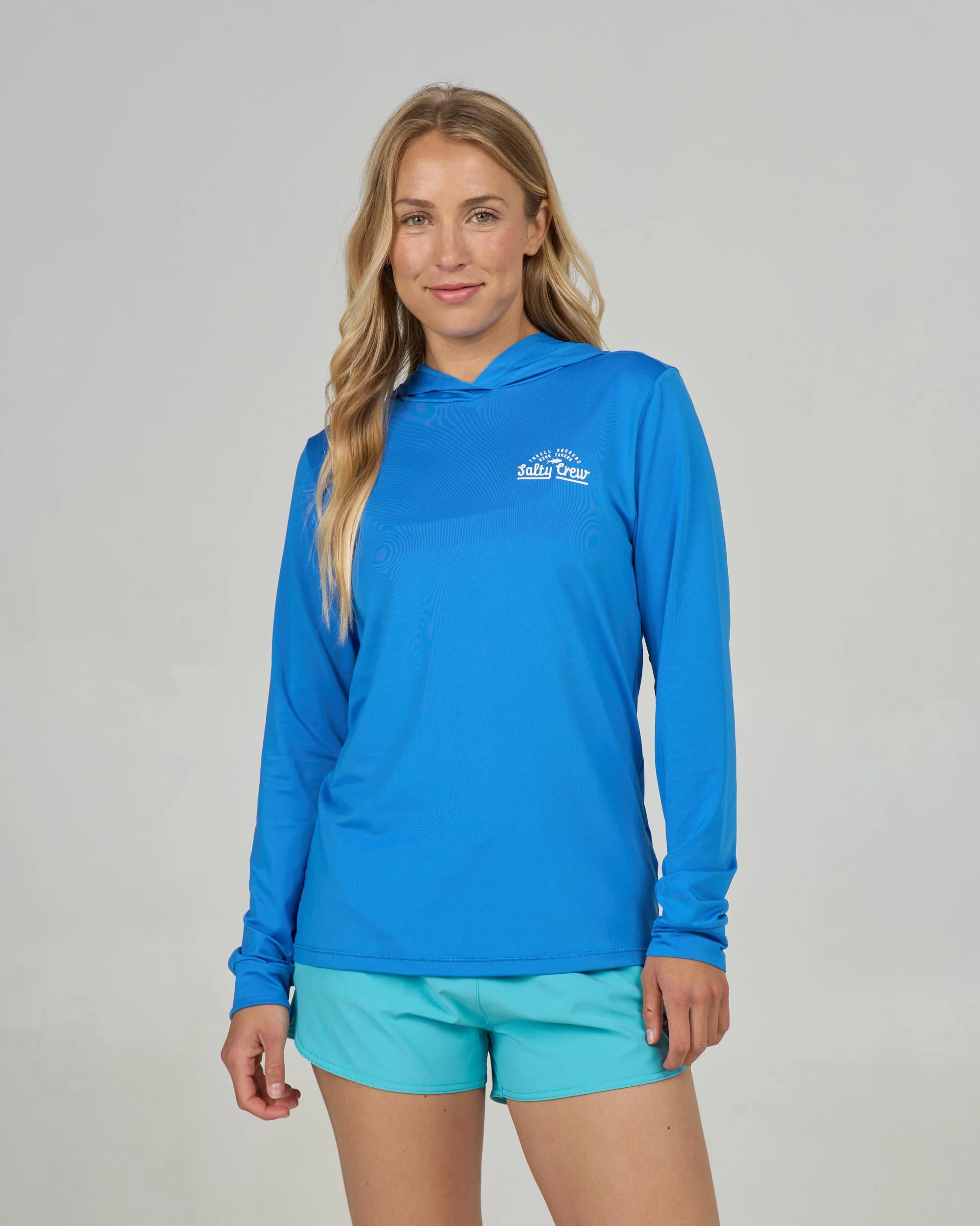 Scripted Hooded Sunshirt - Bold Blue - Image 2