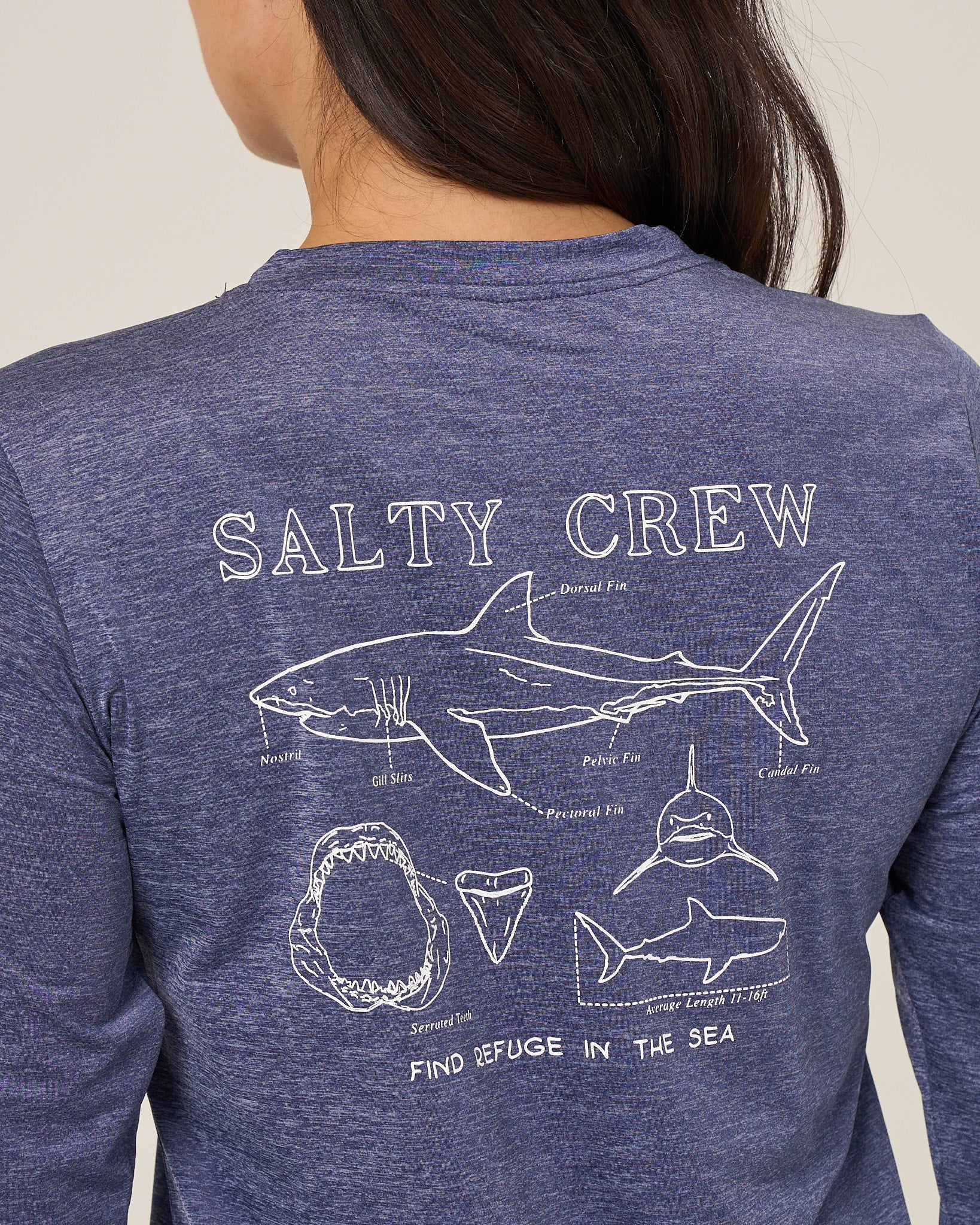 Shark Anatomy Sunshirt - Bright Navy - Image 4