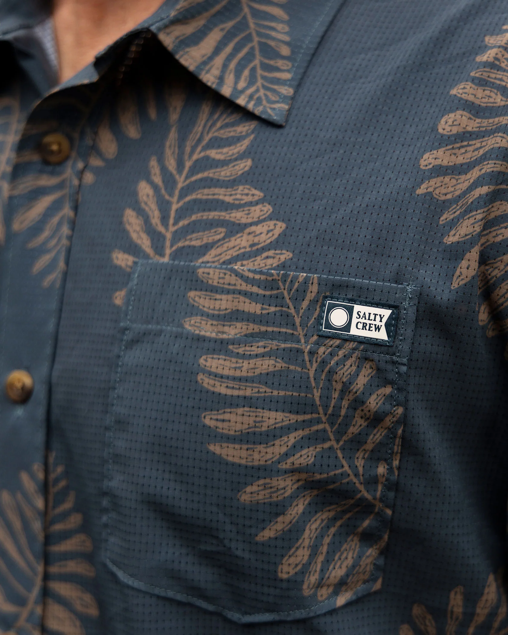 Stringer Perforated UV Button Up - Bluefin - Image 3