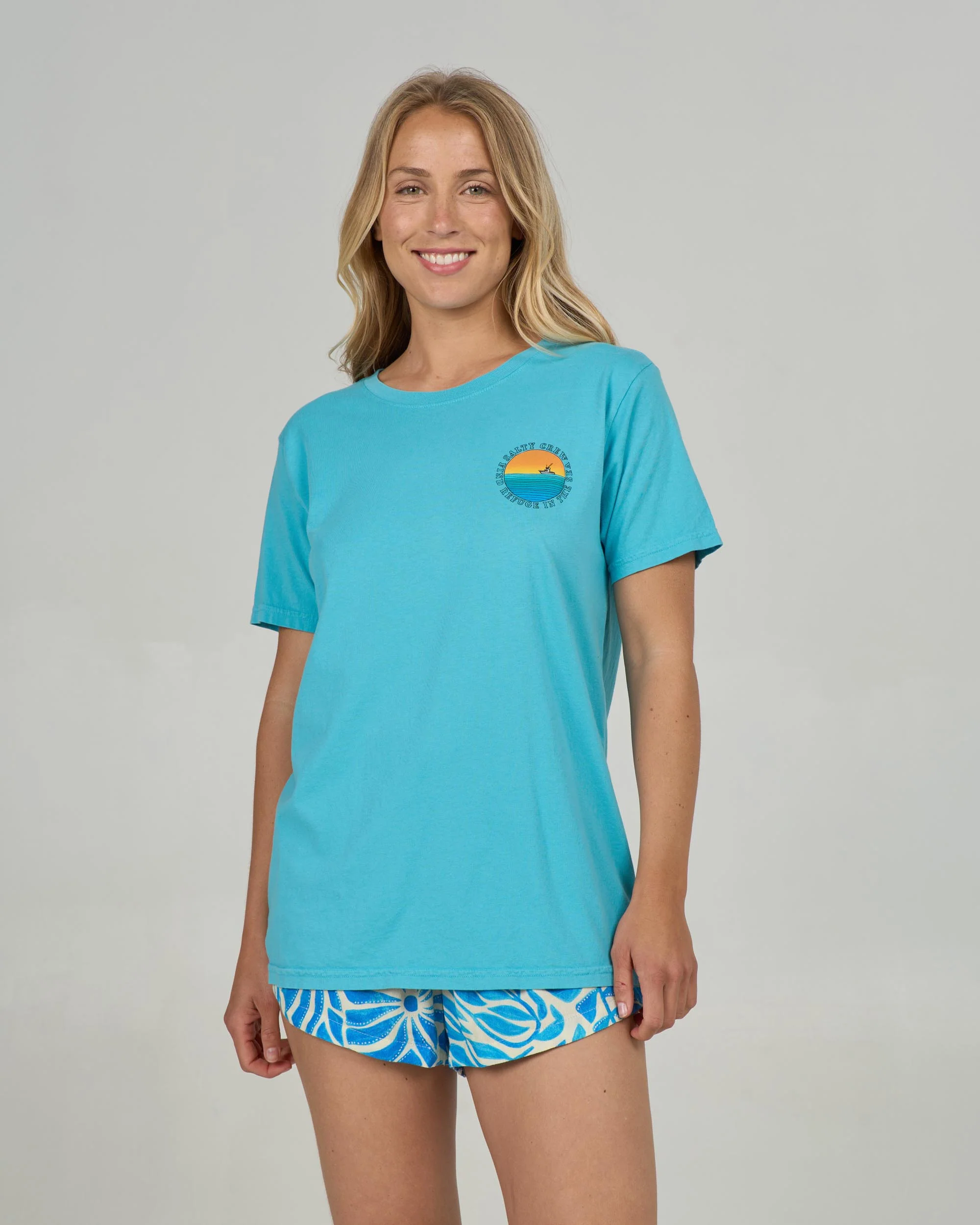 Sunset Boyfriend Tee - Turquoise - Image 2