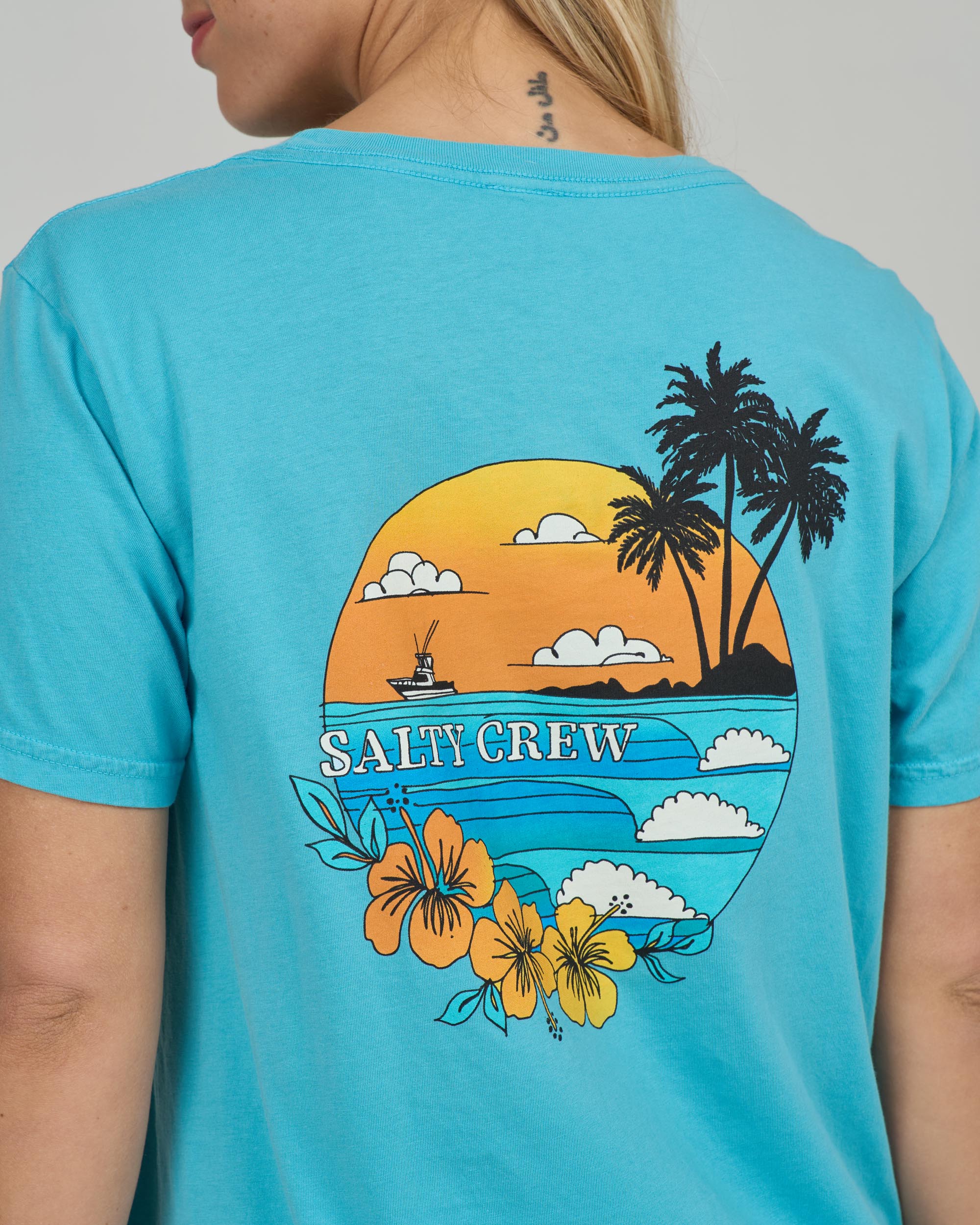 Sunset Boyfriend Tee - Turquoise - Image 3