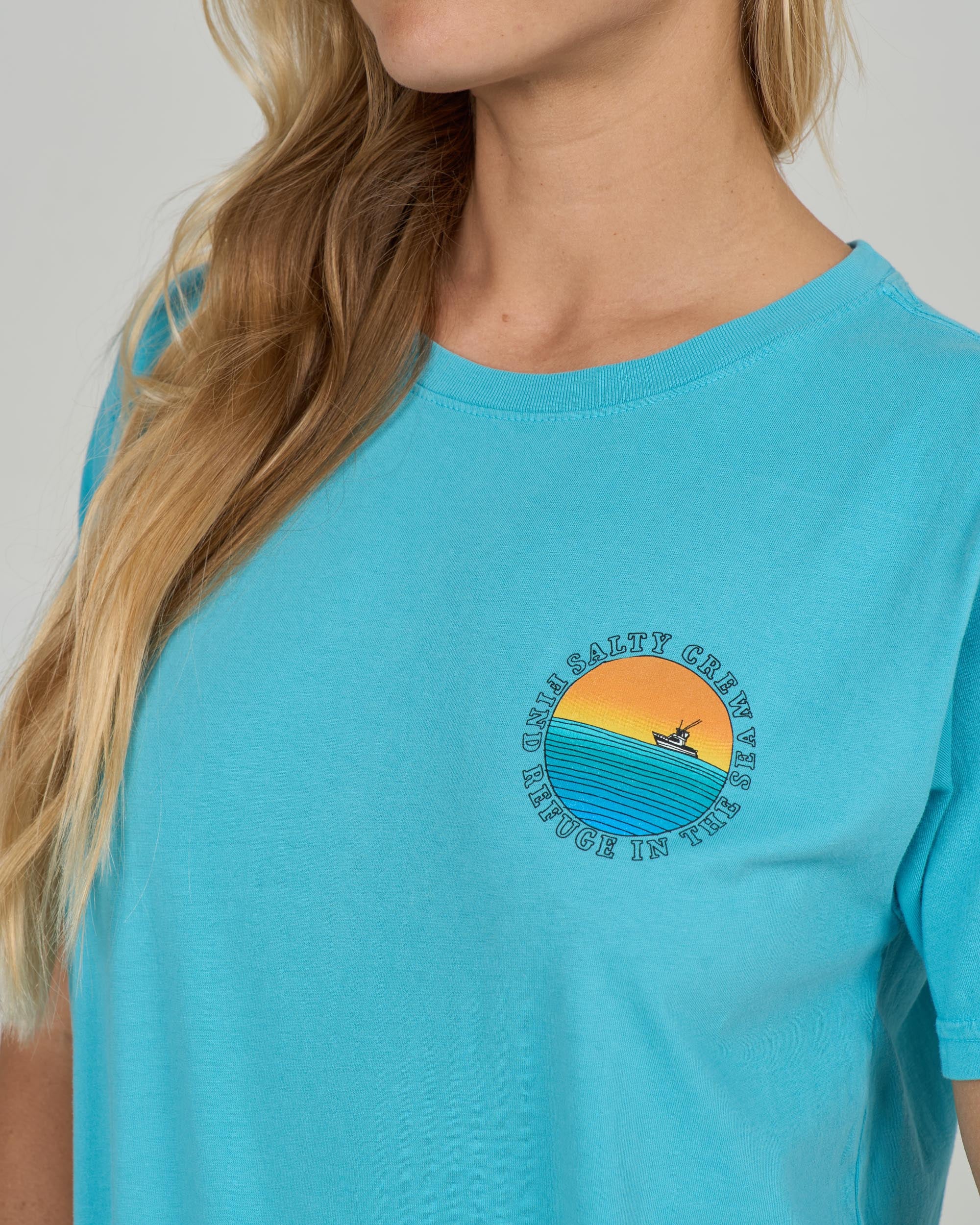 Sunset Boyfriend Tee - Turquoise - Image 4