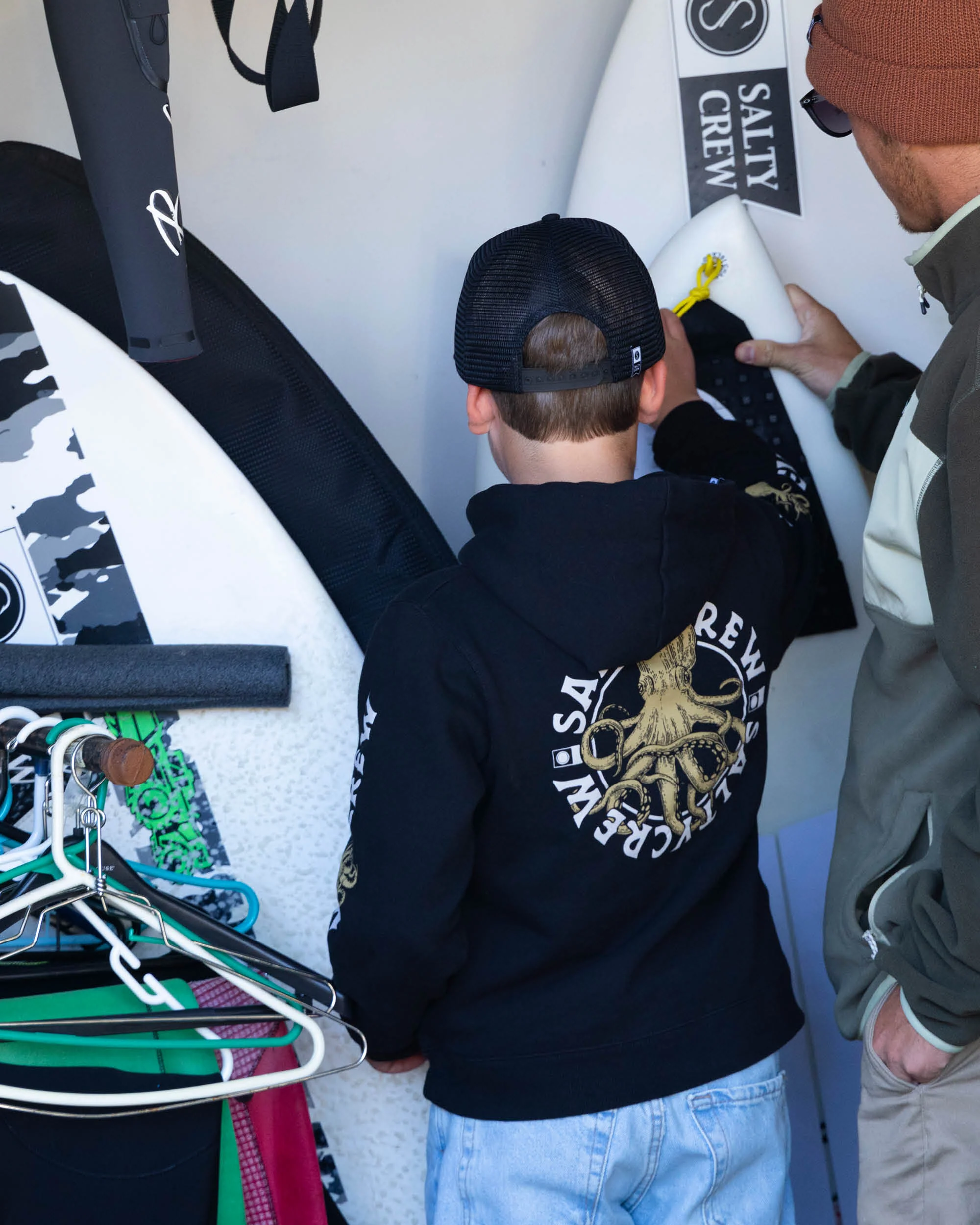 Tentacles Boys Fleece Hoodie - Black - Image 3