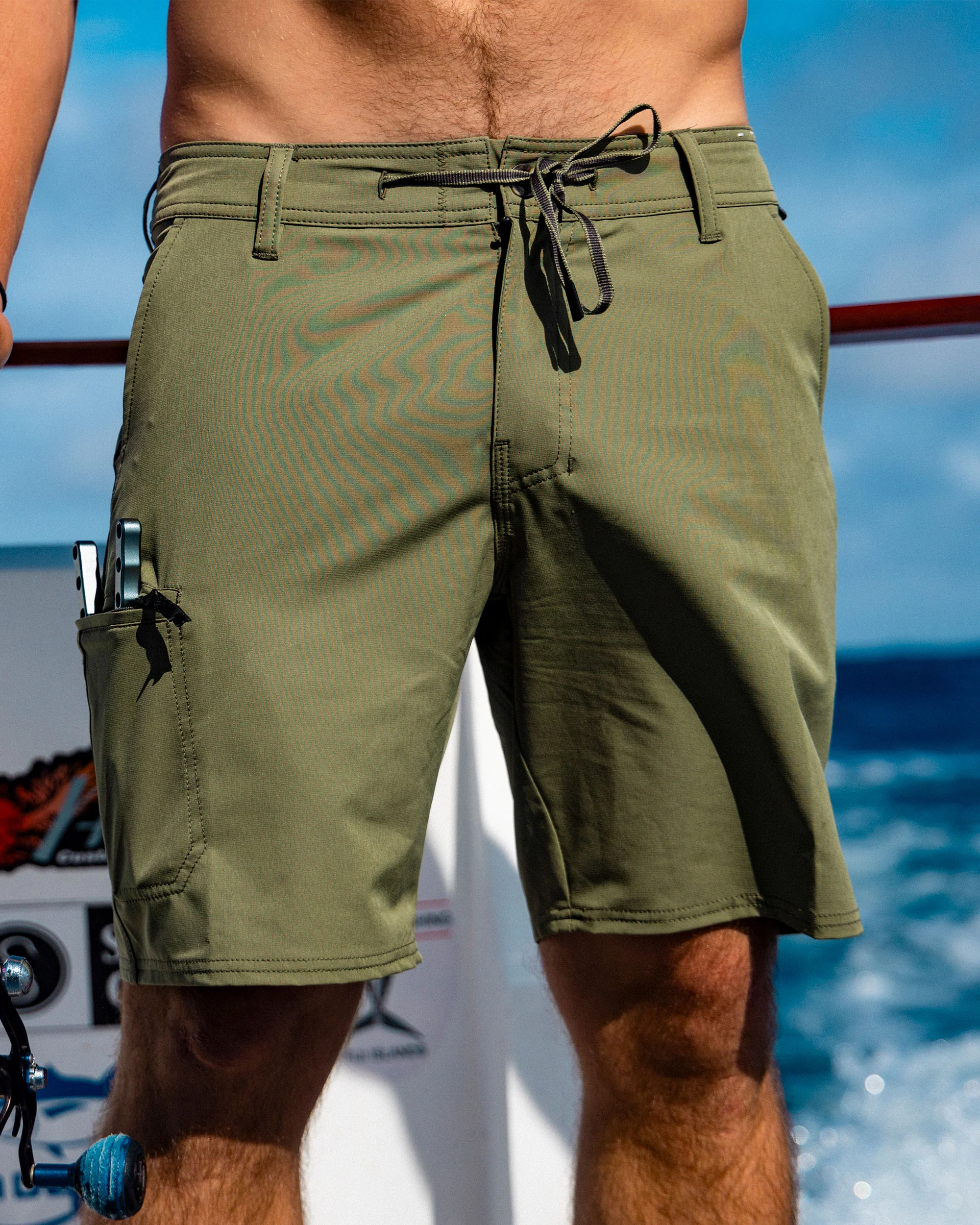 Transom 18" Tech Short - Dusty Olive - Image 3