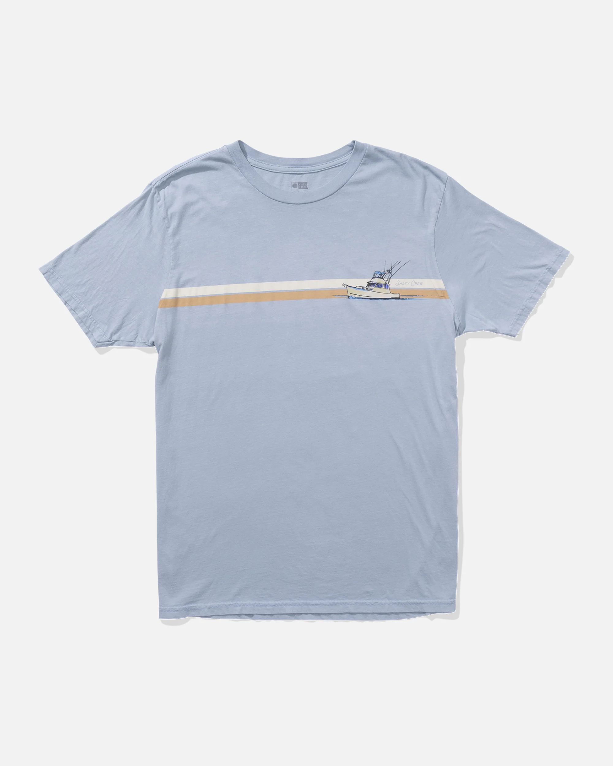 Water Line Vintage Tee - Blue Fog