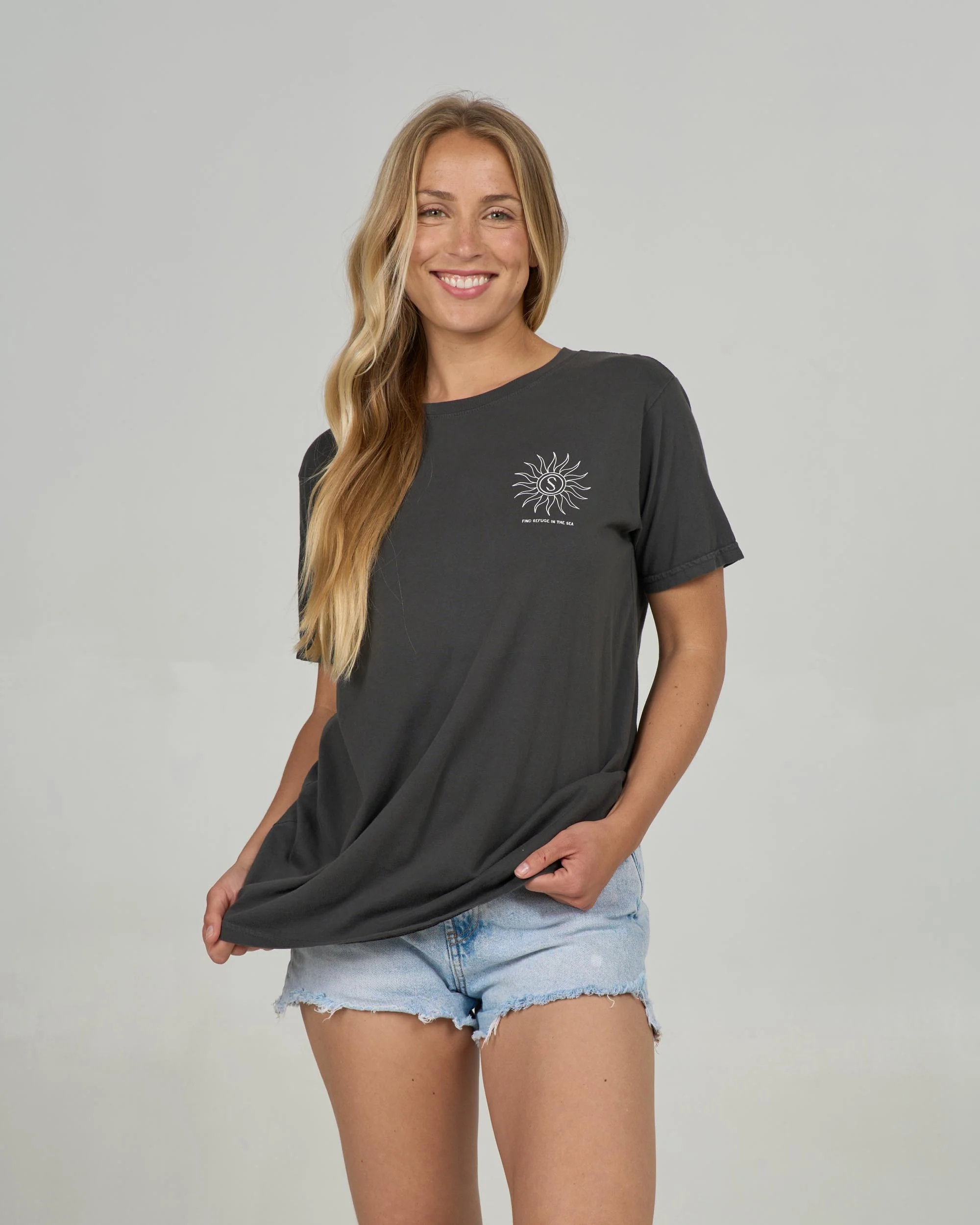 Zodiac Boyfriend Tee - Charcoal - Image 2